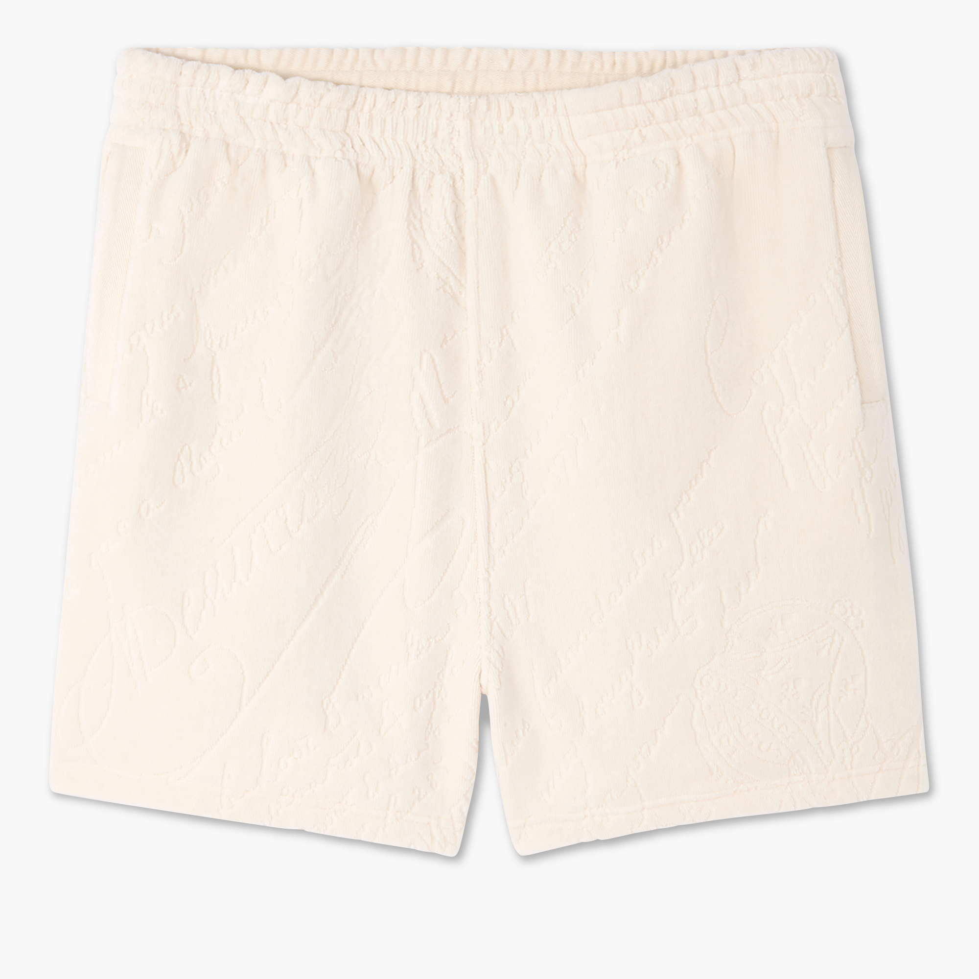 Sponge Fleece Scritto Shorts, ECRU, hi-res