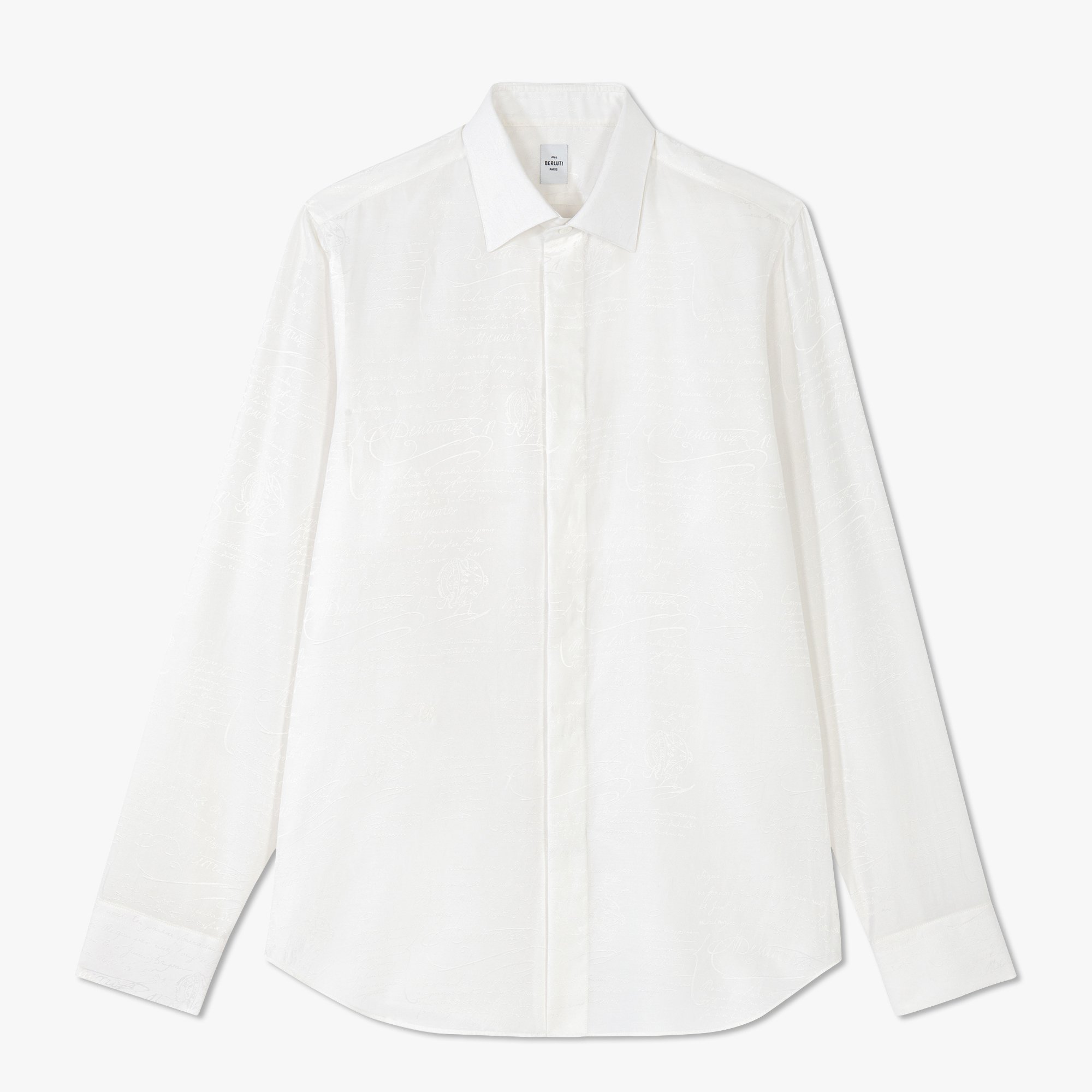Cotton Silk Scritto Andy Shirt, BLANC OPTIQUE, hi-res