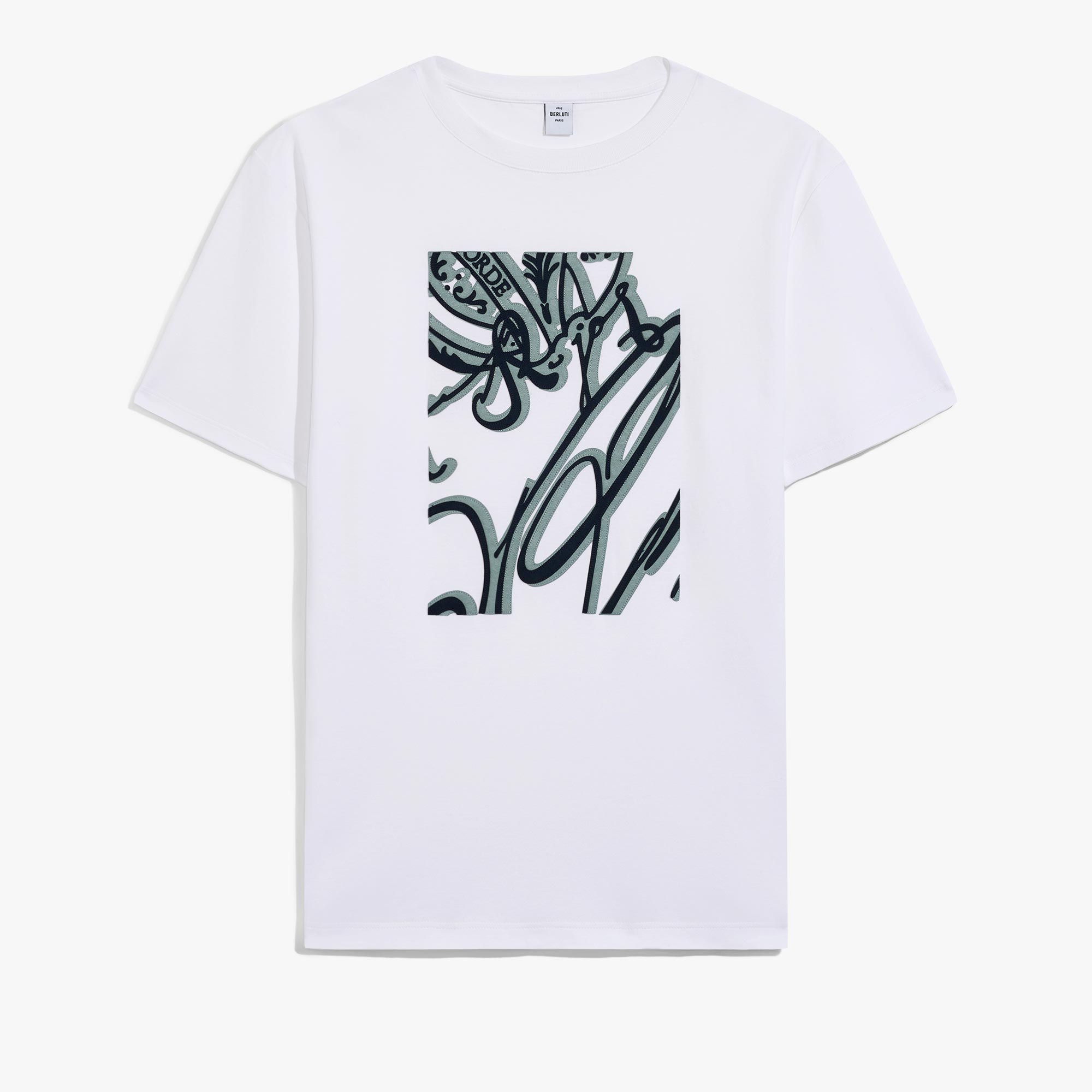 Frame Suede Effect Scritto T-Shirt, BLANC OPTIQUE, hi-res