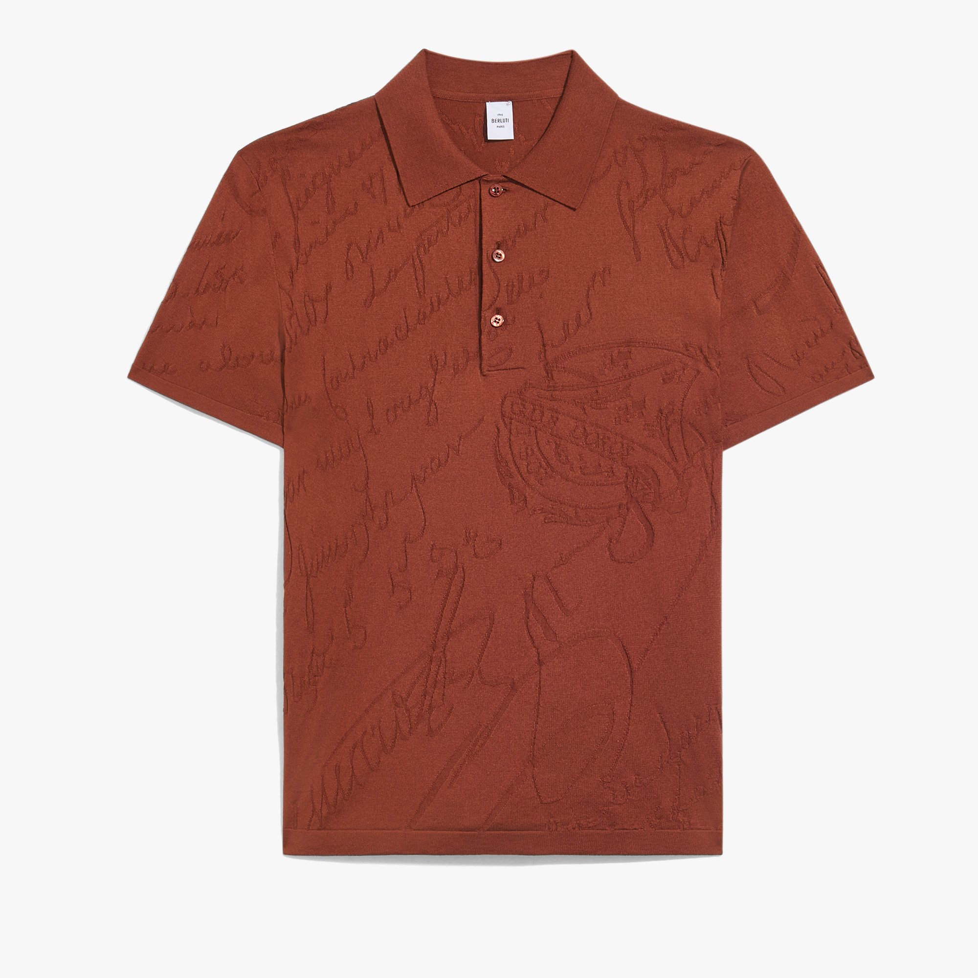 Diagonal Scritto Polo, CHESTNUT BROWN, hi-res