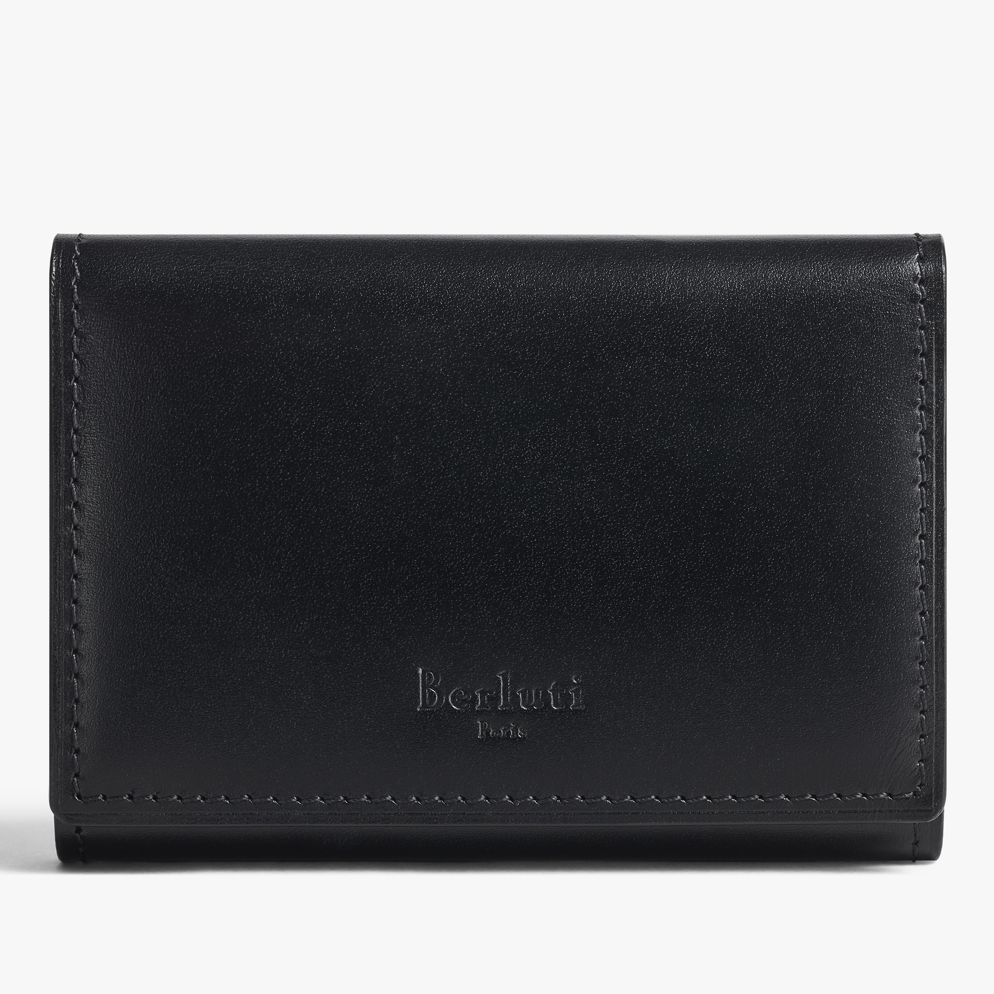 Imbuia Card Holder In Leather, BLACK, hi-res