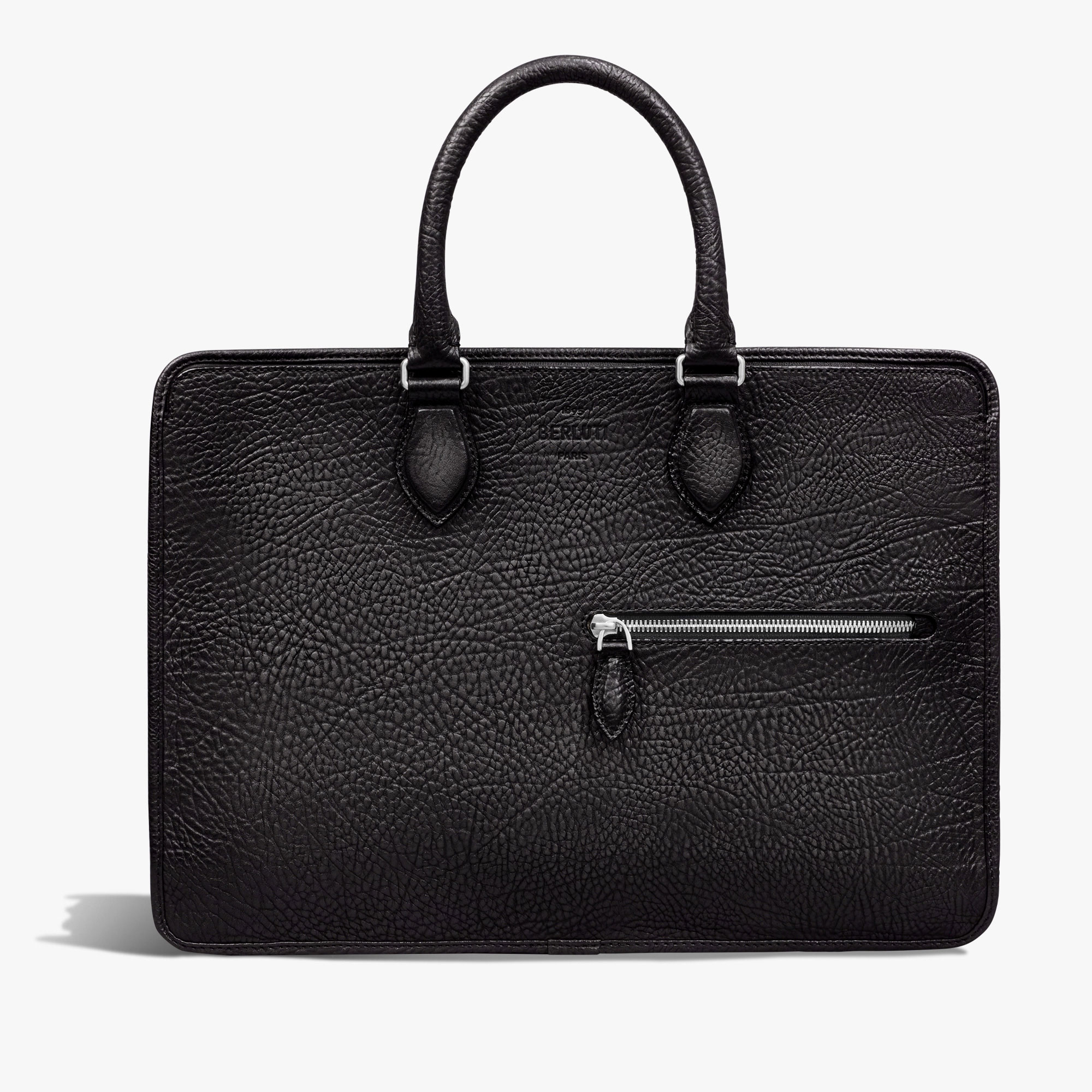 Berluti Un Jour Leather Briefcase Carbon Black for Men