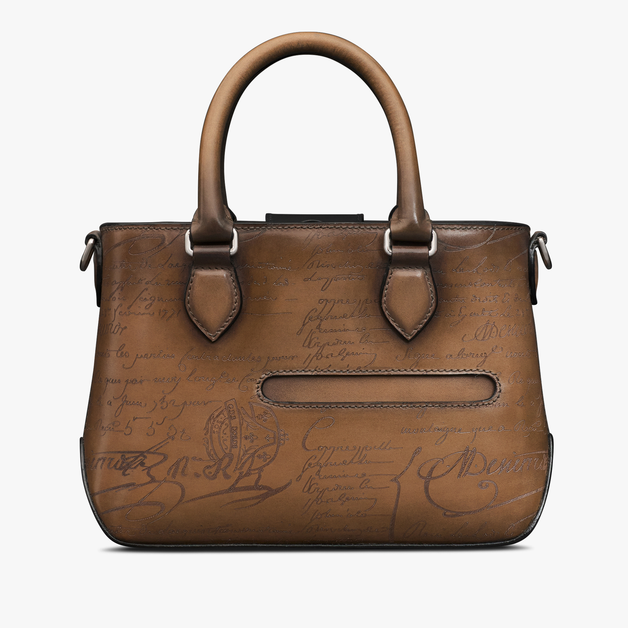 Sac Bandoulière Toujours Gulliver En Cuir Scritto, OLIVE, hi-res