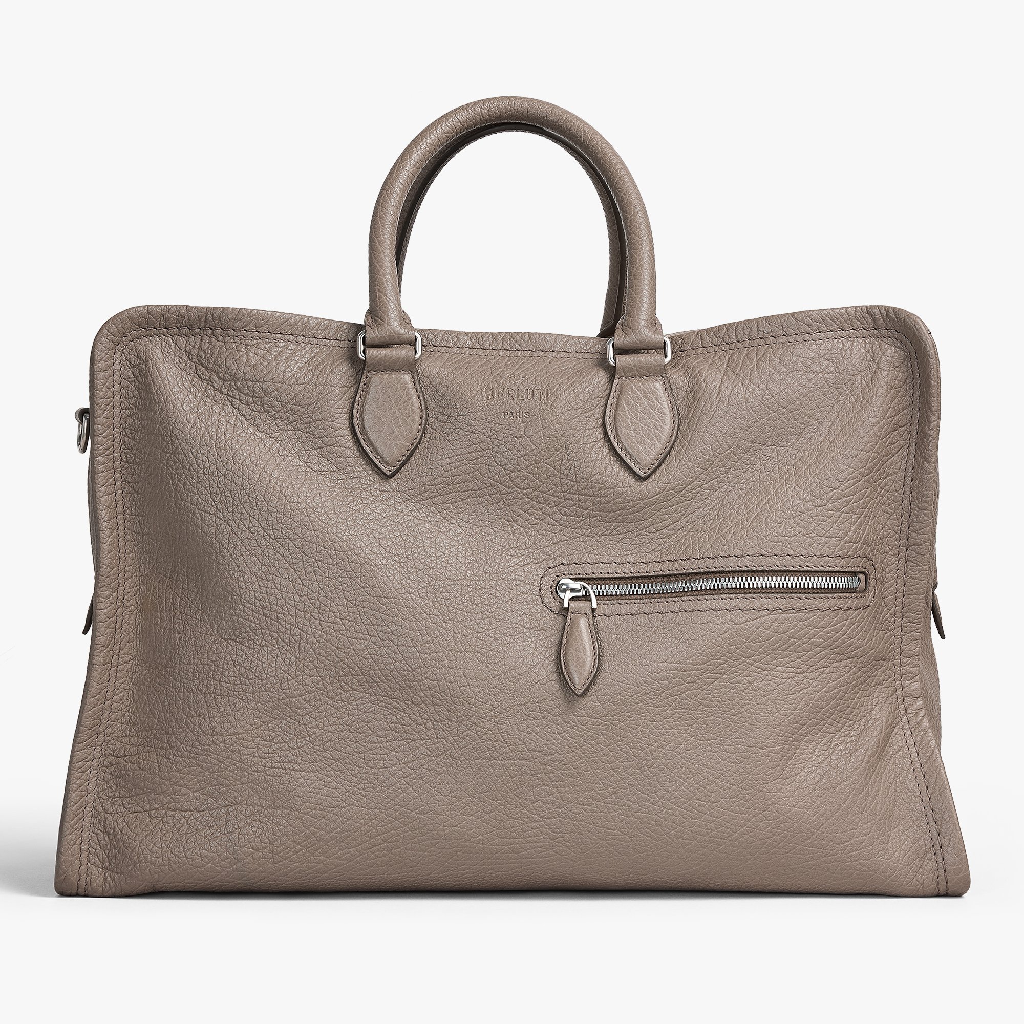 Overnight Leather Travel bag, TAUPE, hi-res