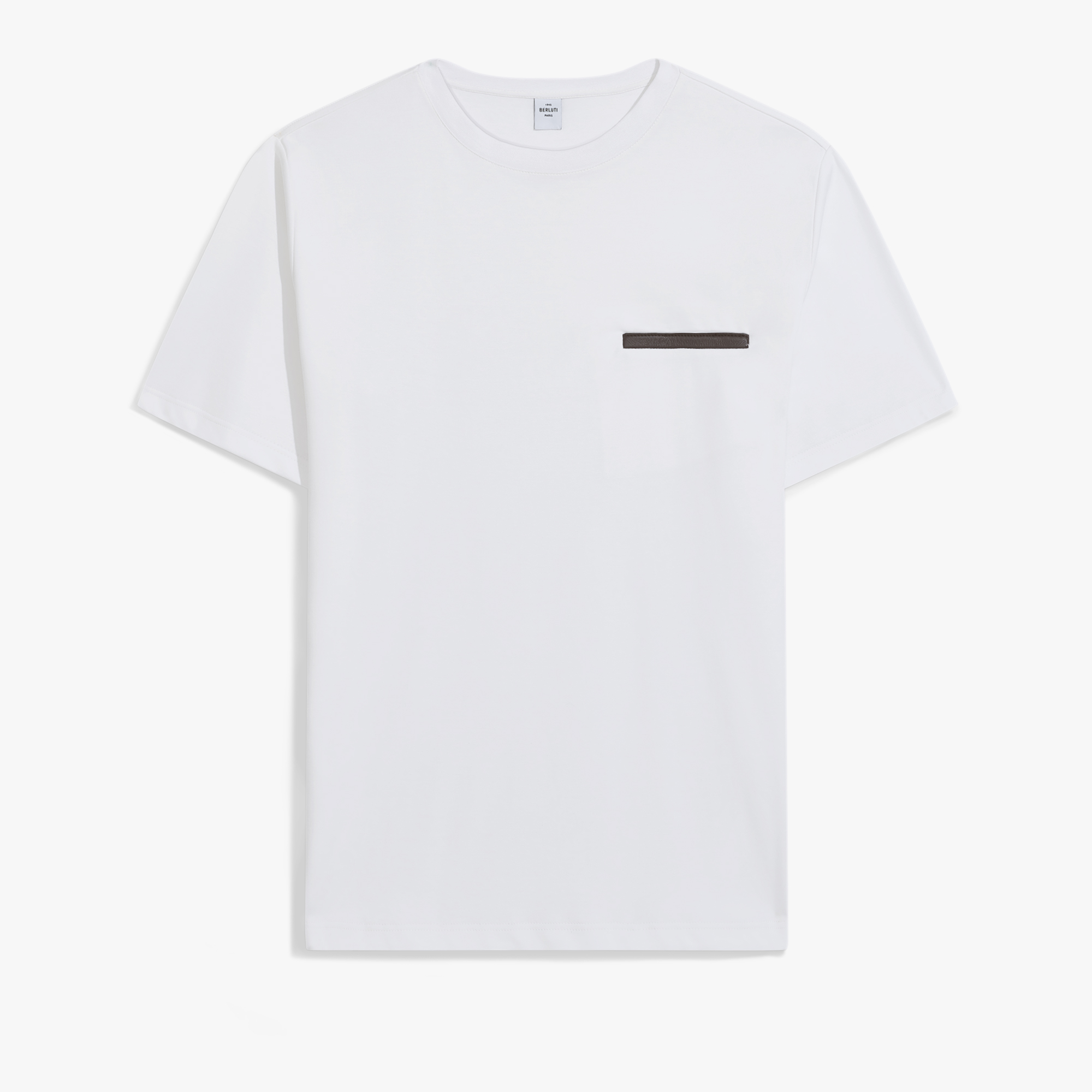 レザータブ ポケット Tシャツ, BLANC OPTIQUE, hi-res