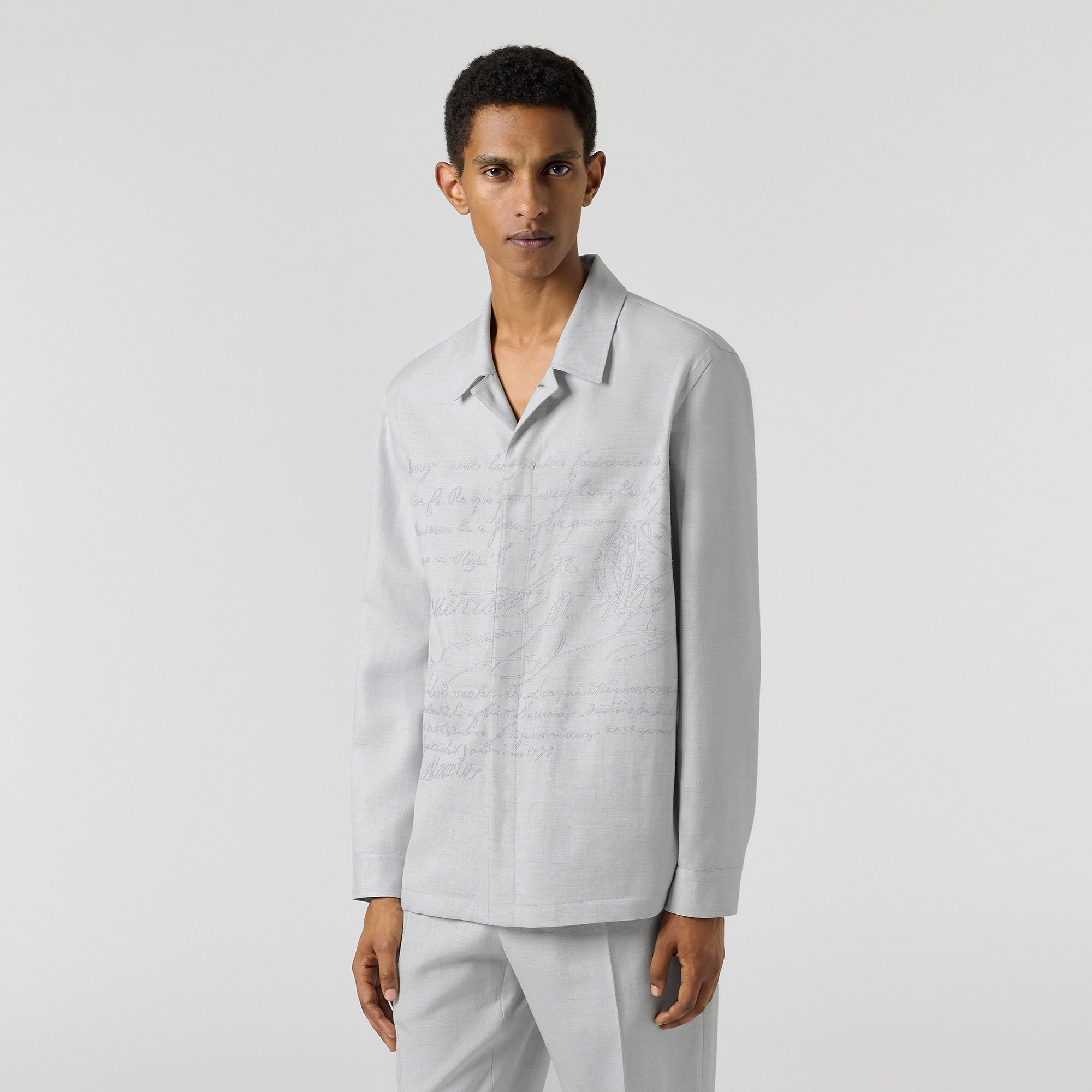 Tシャツ・カットソー Berluti 'Embroidered Scritto' overshirt (R28HCL112001 53N) Embroidered Scritto Overshirt | Berluti IL