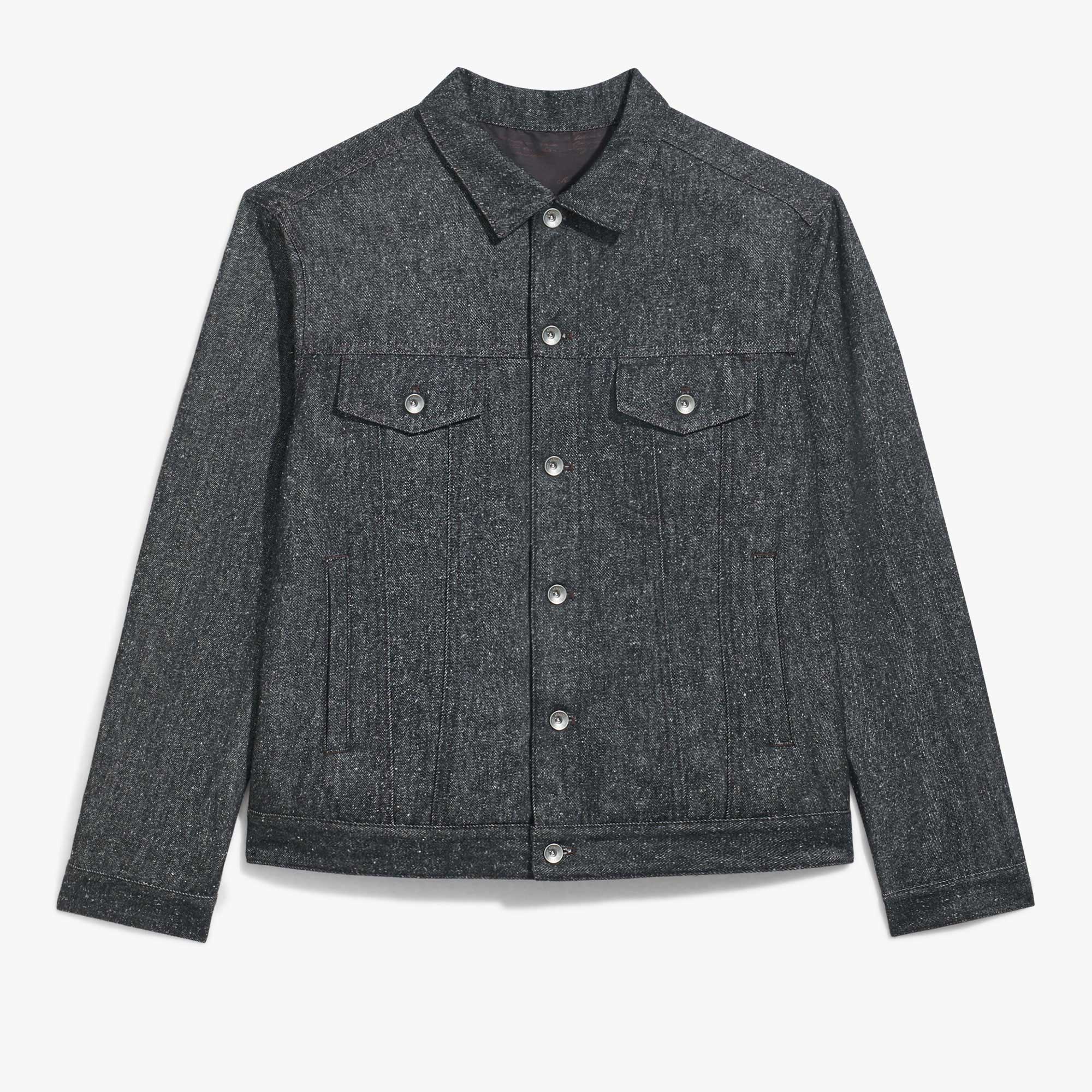 デニムジャケット, SPECKLED BLACK, hi-res