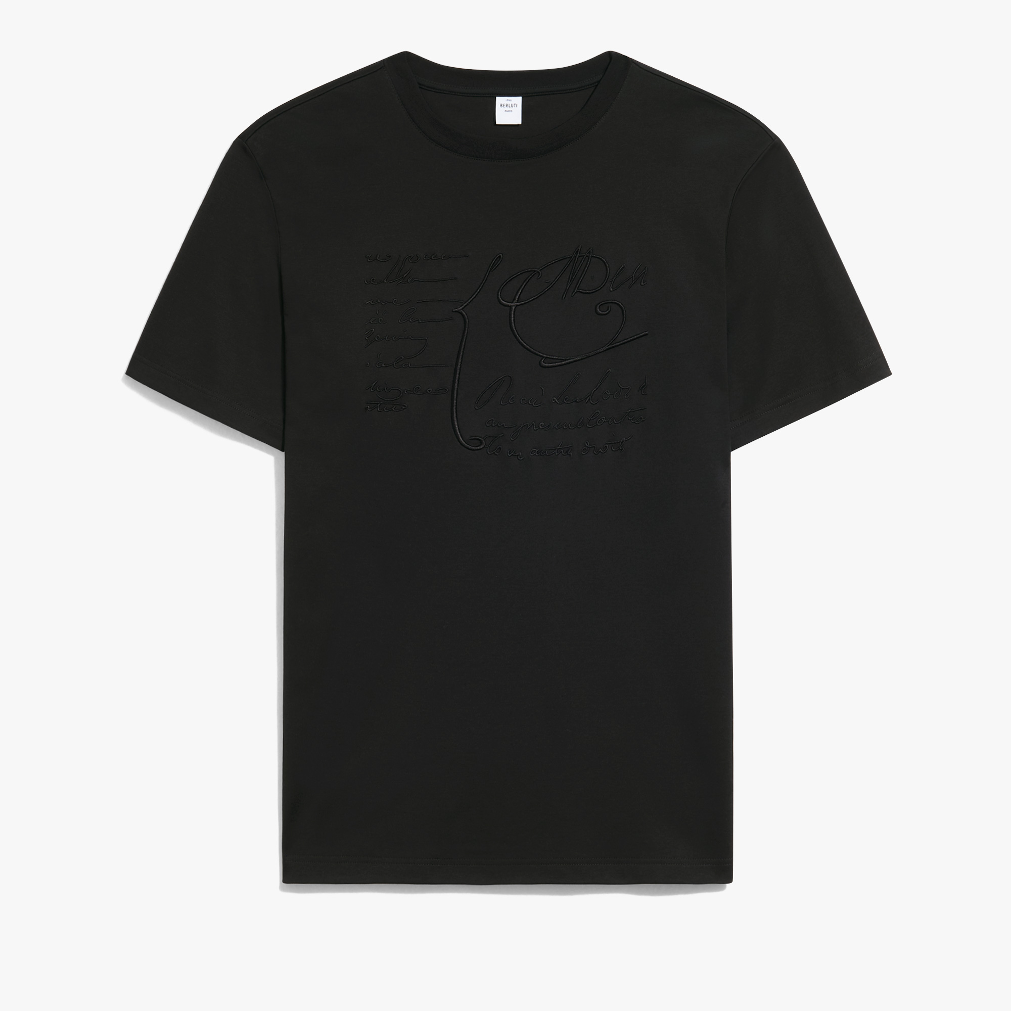 Scritto Embroidered T-shirt, NOIR, hi-res