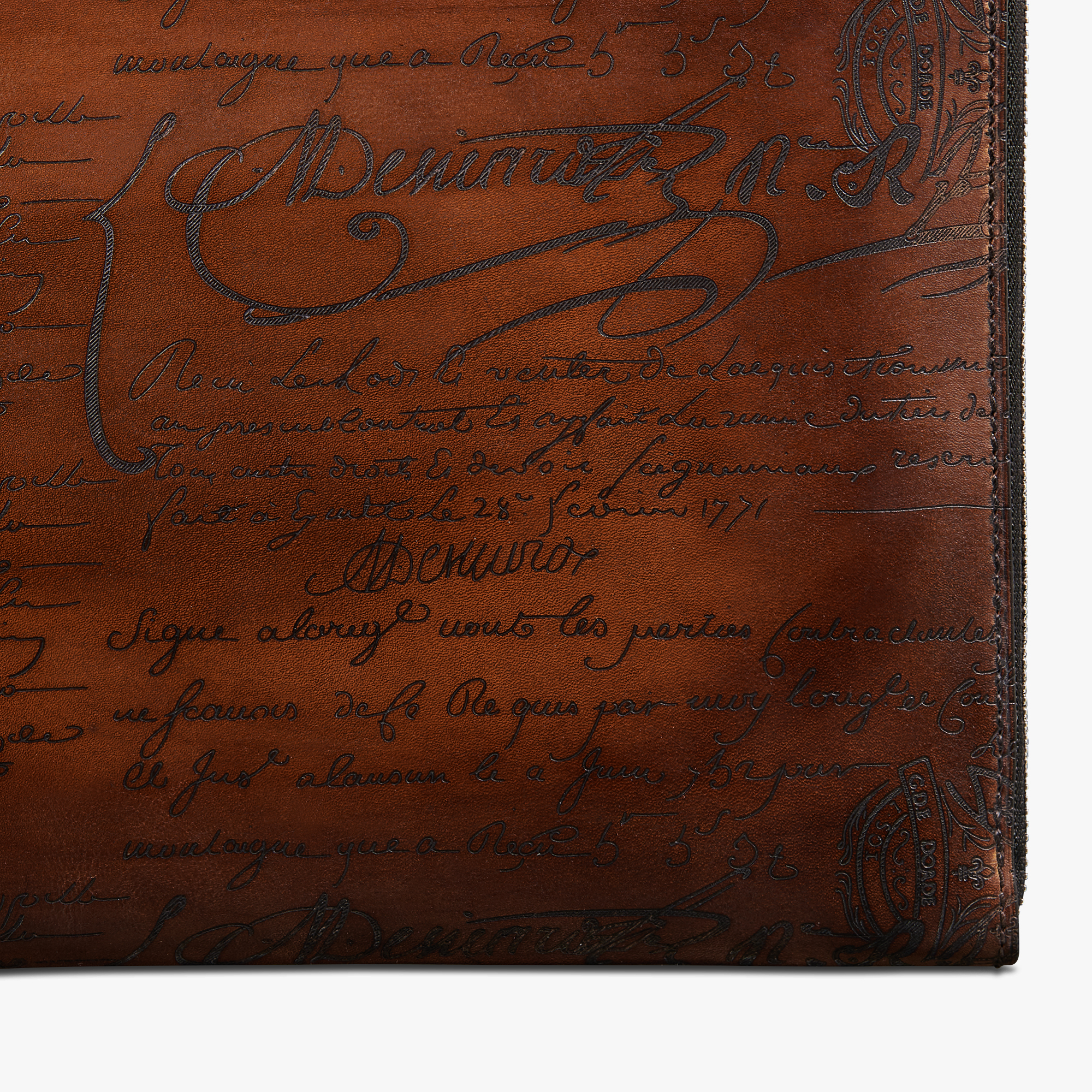 Nino Large Scritto Leather Clutch - Berluti