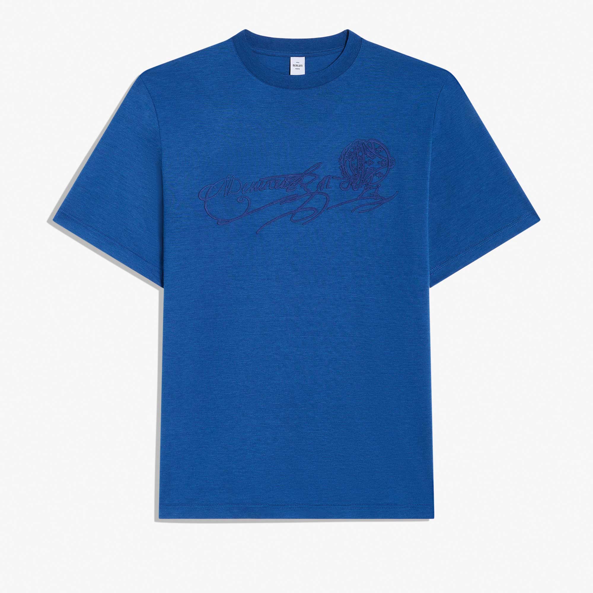 T-Shirt Scritto Avec Effet Suédé, BLUE HAWAI, hi-res