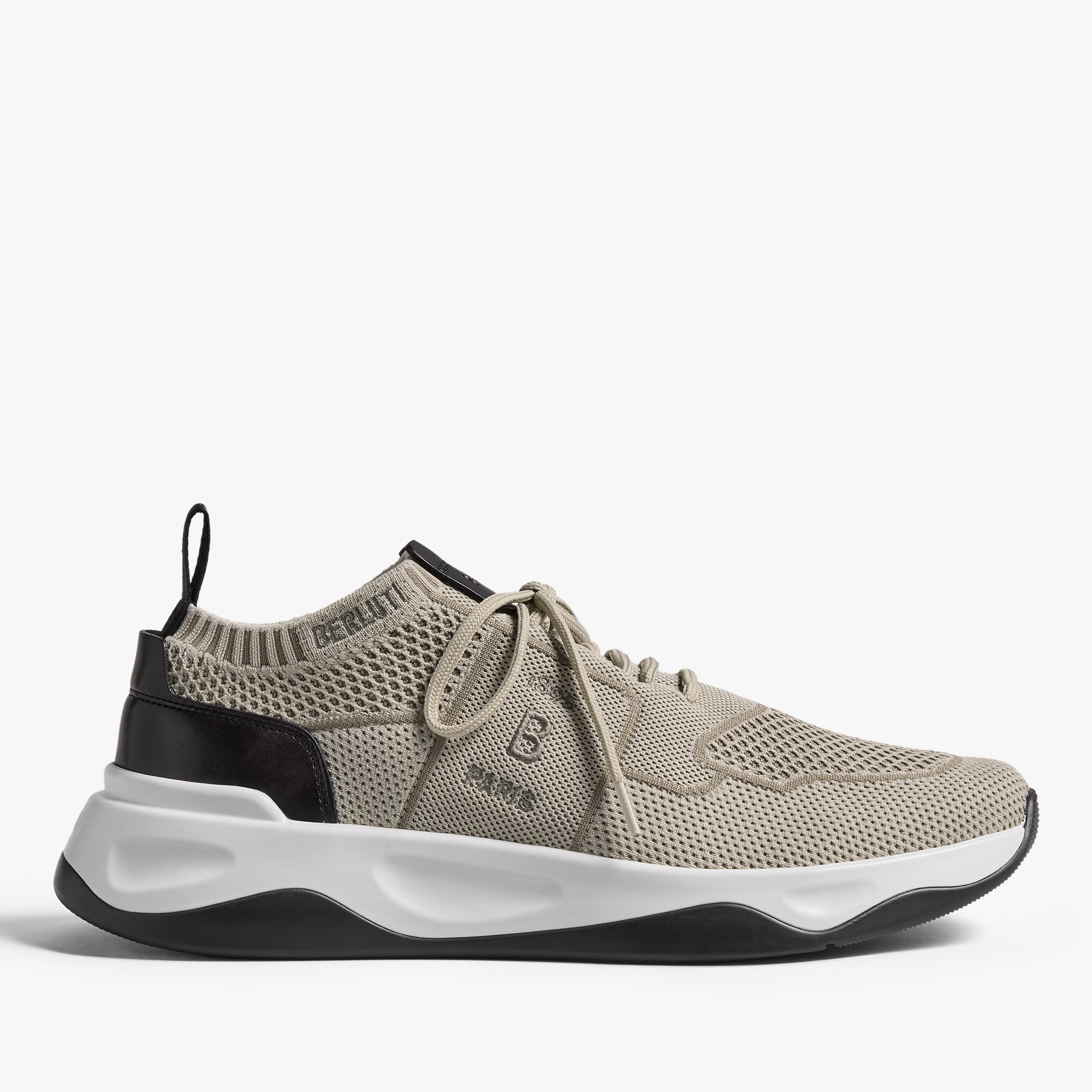 Shadow Knit And Leather Sneaker, SAND, hi-res