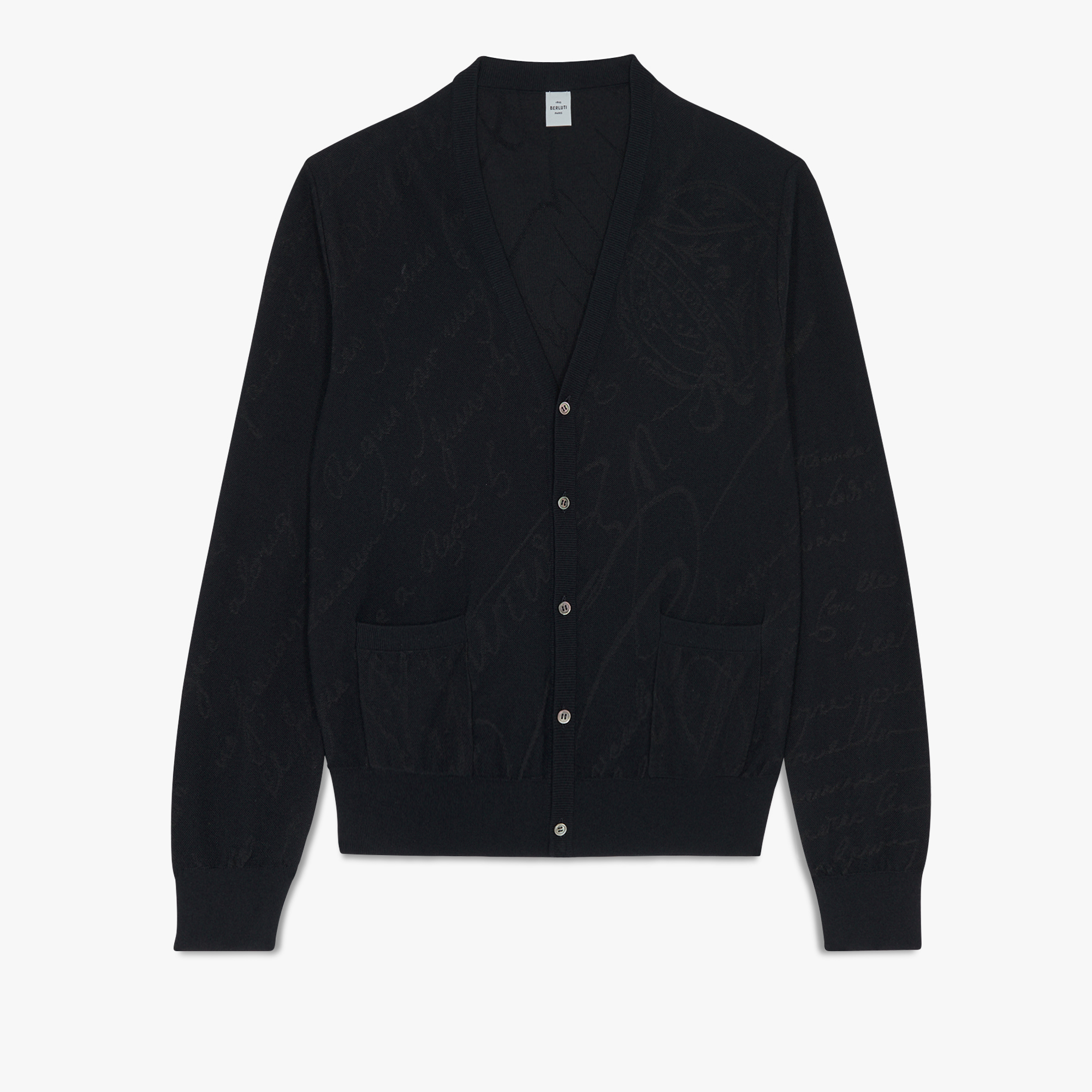 Cotton and Silk Scritto Pique Cardigan Berluti DE