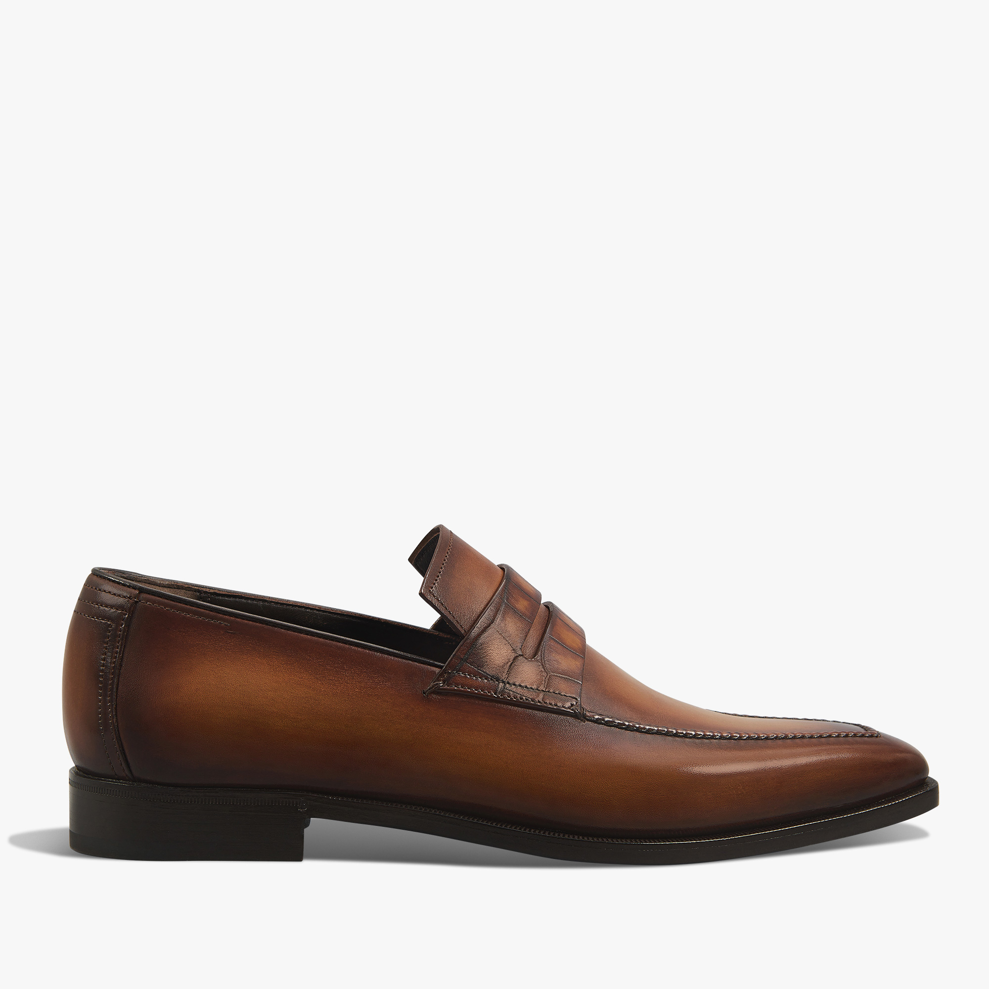 Andy Demesure Neo Venezia Calf Leather And Alligator Loafer, CACAO INTENSO, hi-res
