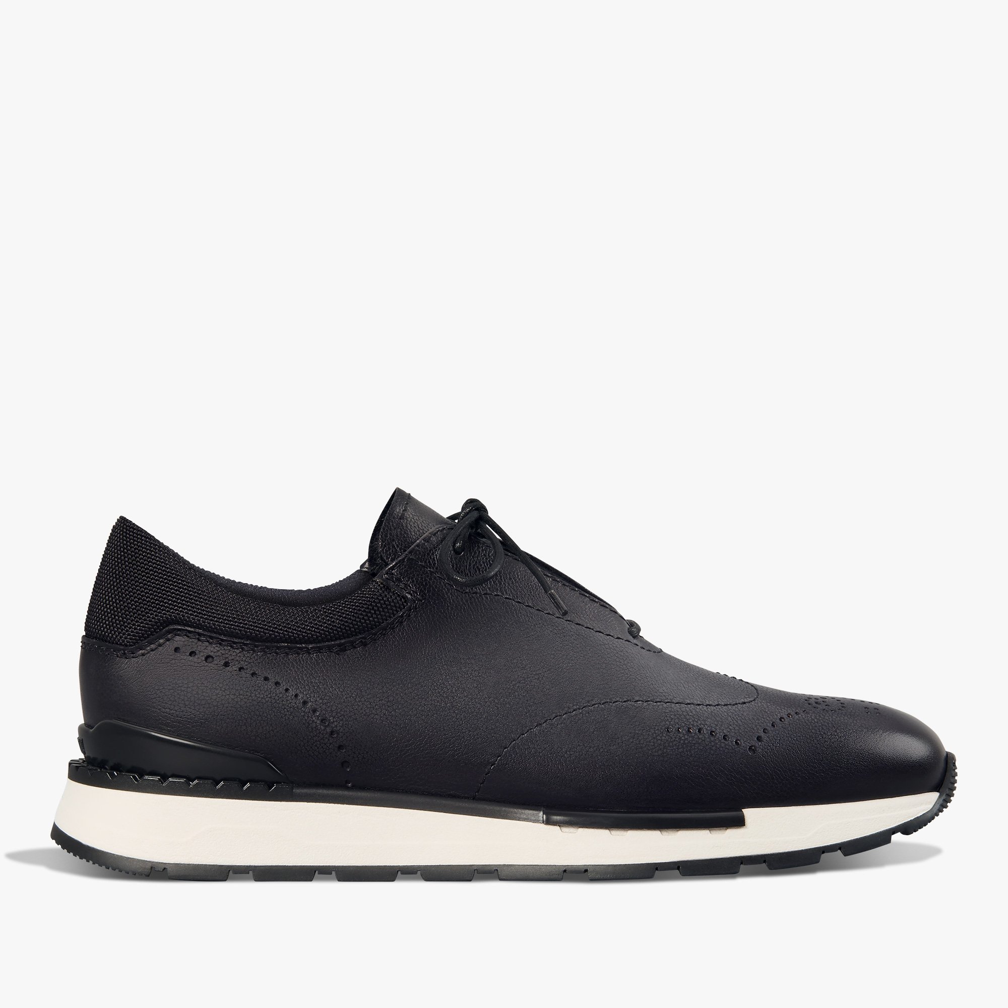 Fast Track Venezia Calf Leather And Nylon Sneaker, NERO GRIGIO, hi-res