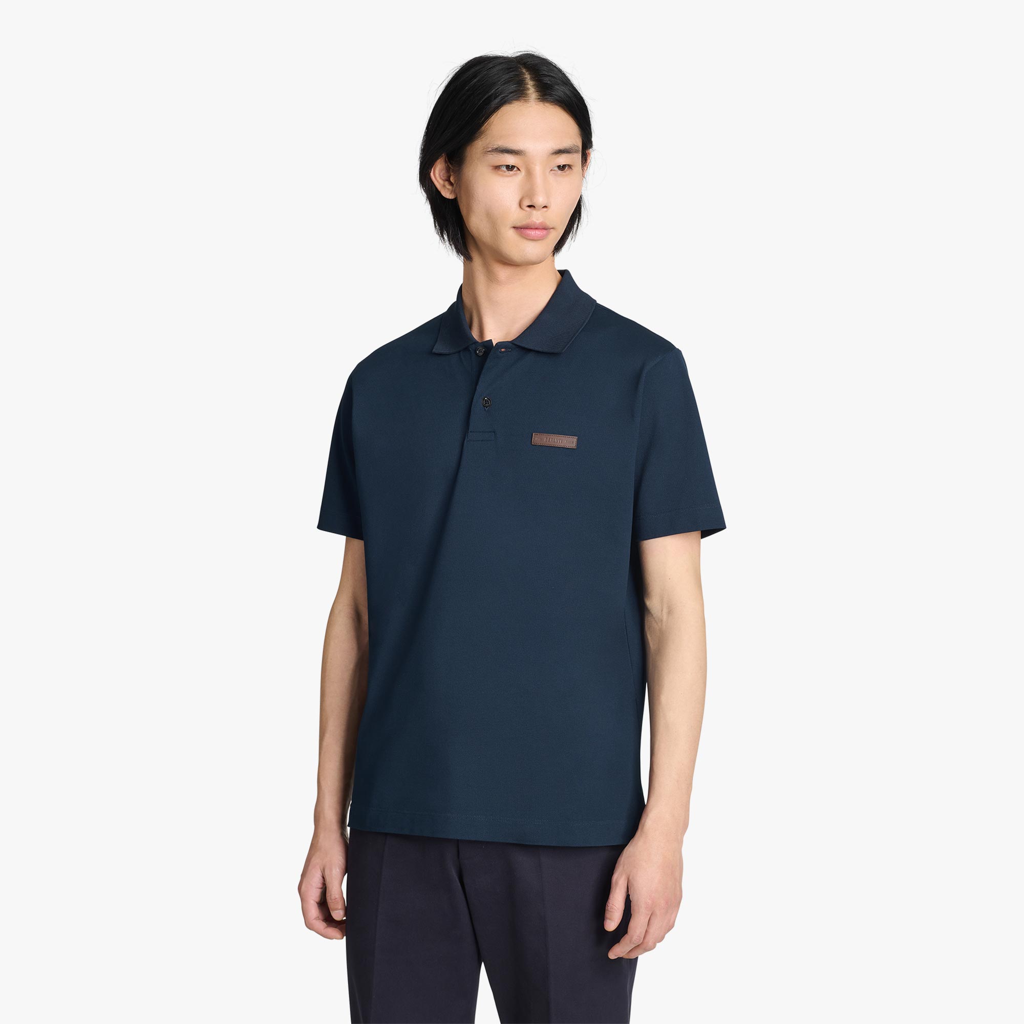 Classic Pique Leather Tab Polo | Berluti US