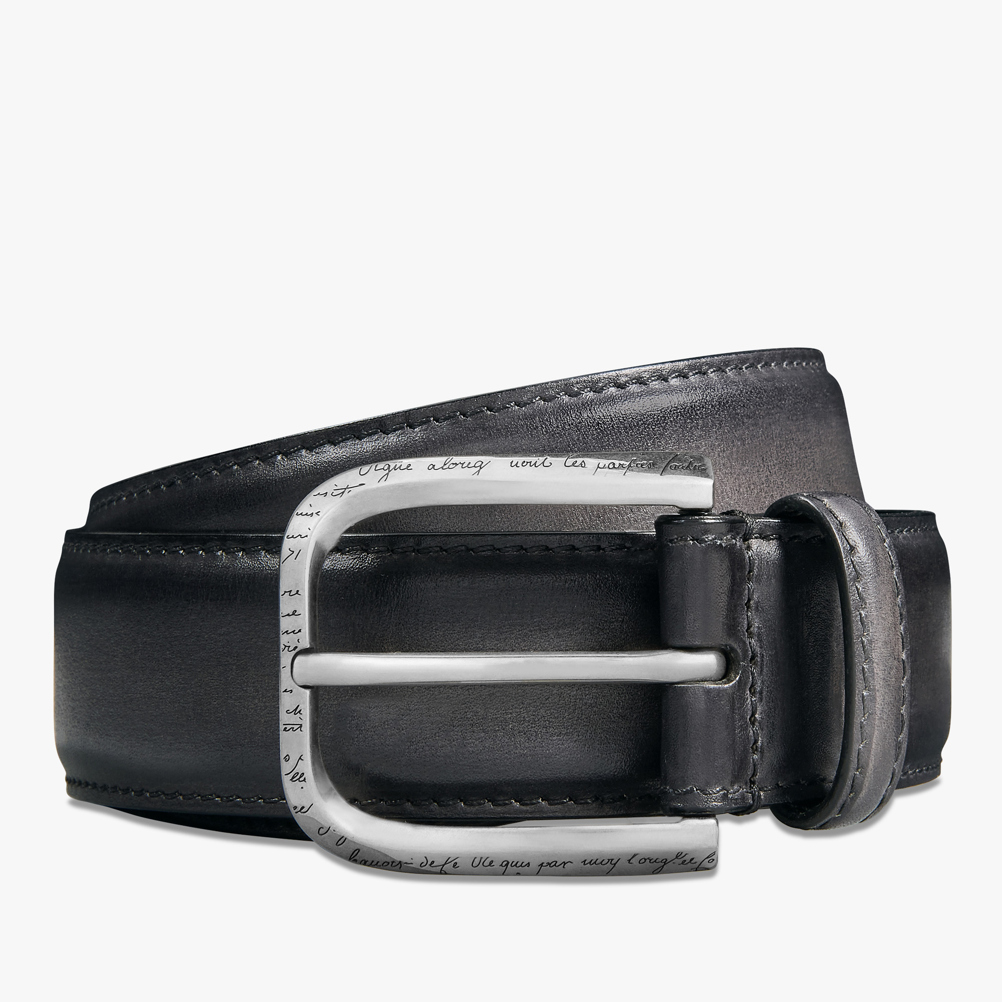 Curve Leather 35 mm Belt, NERO GRIGIO, hi-res