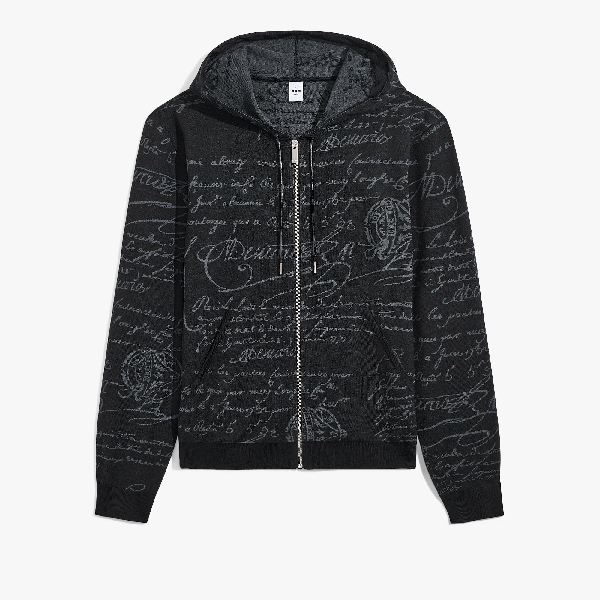 Scritto Zip-Up Hoodie, NOIR, hi-res