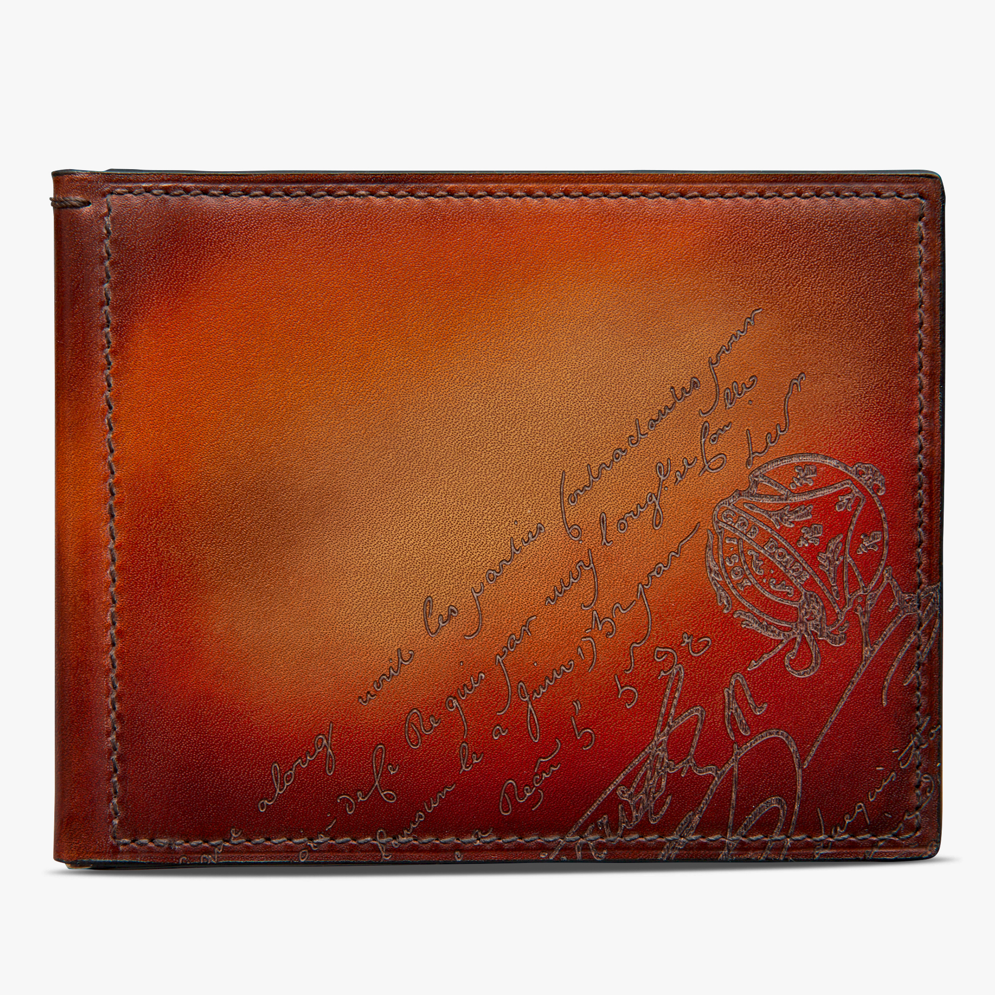 Figure Scritto Leather Wallet, RED SUNSET, hi-res