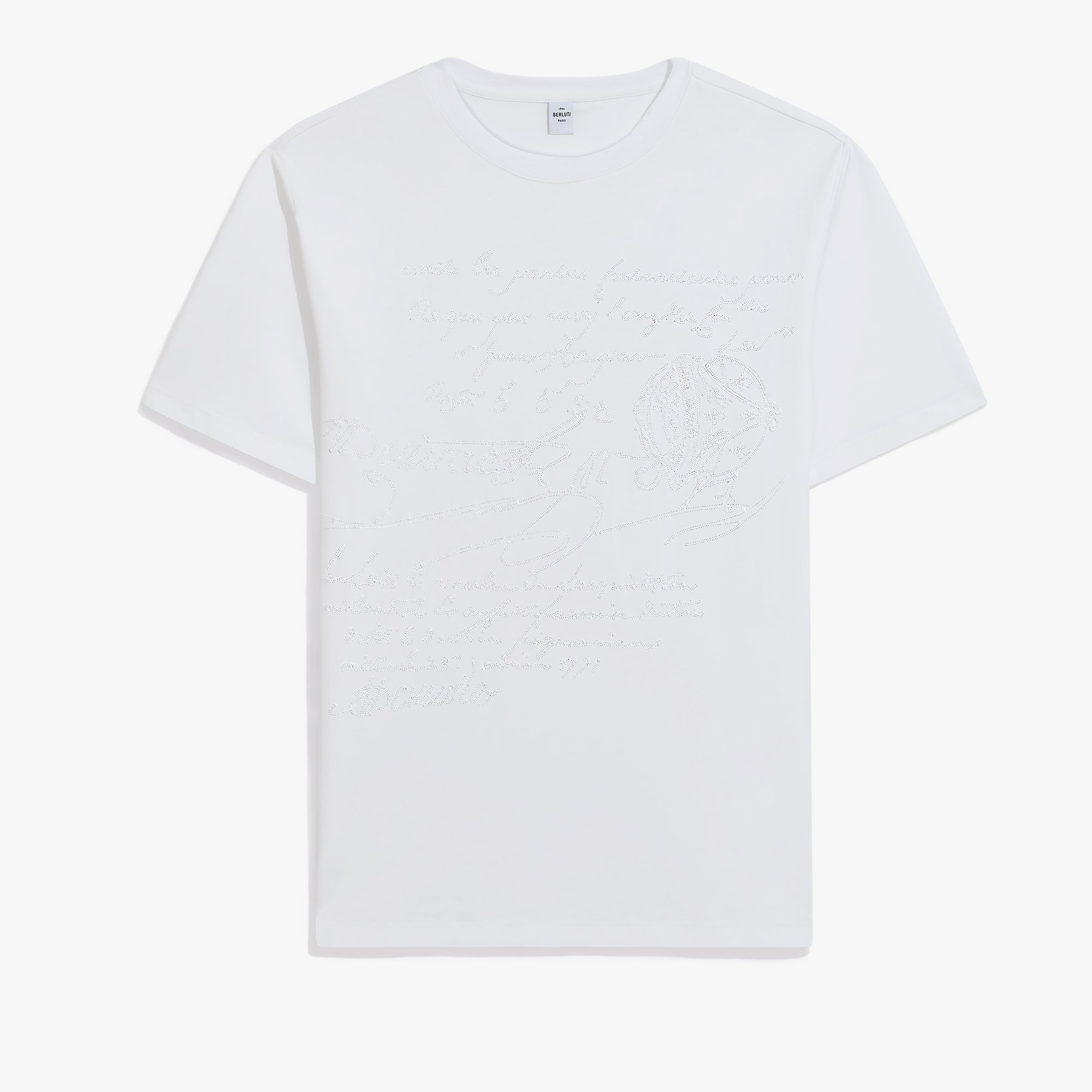 Scritto Embroidery T-shirt, BLANC OPTIQUE, hi-res