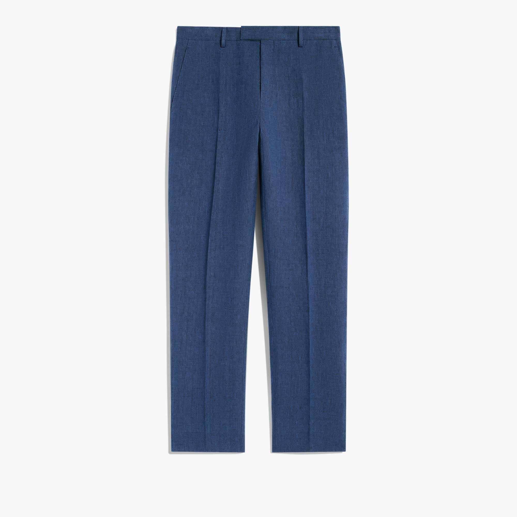 Pantalon Slim Classique En Lin, BLEU DE SMALT, hi-res