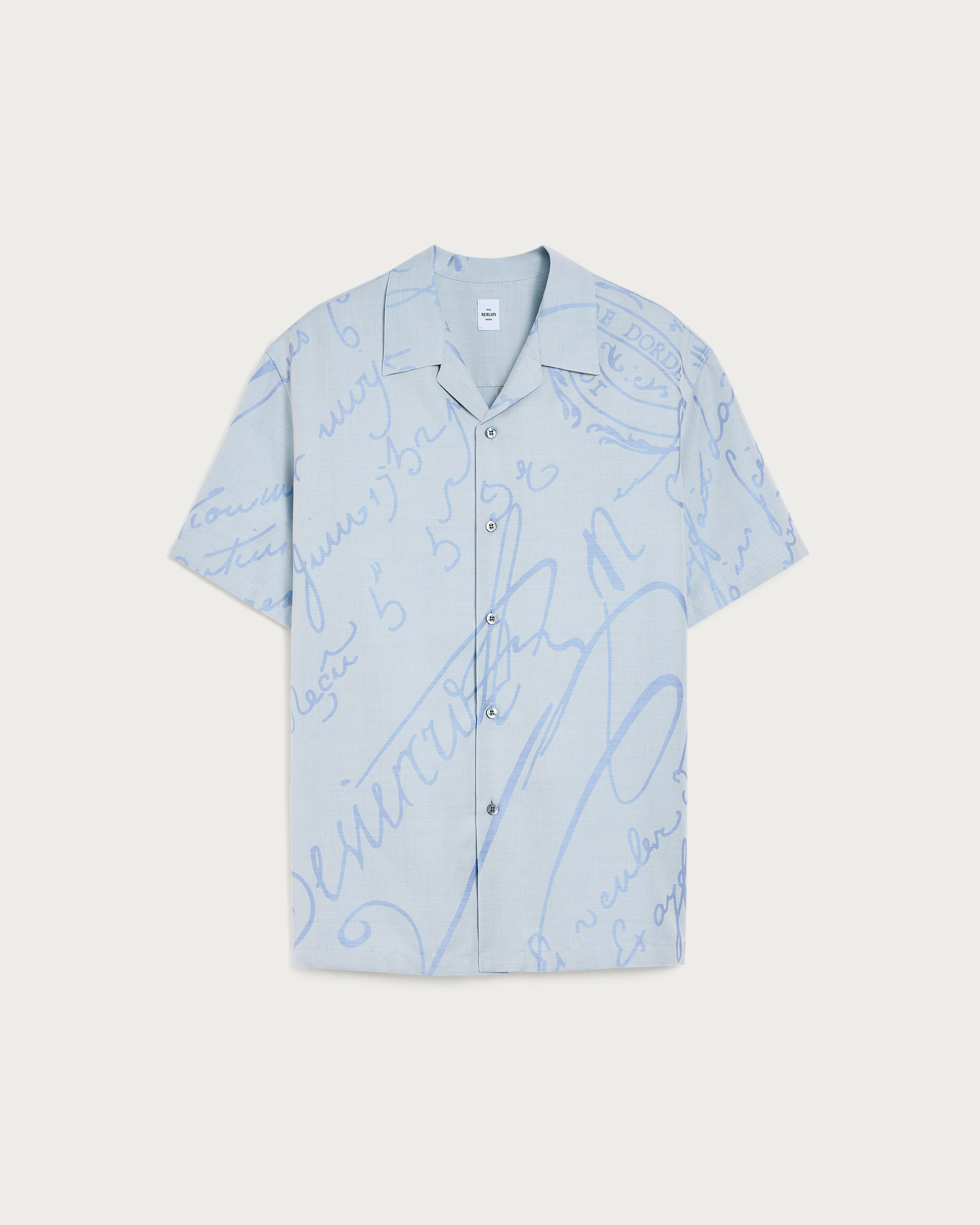 Scritto Pattern Short-Sleeves Shirt