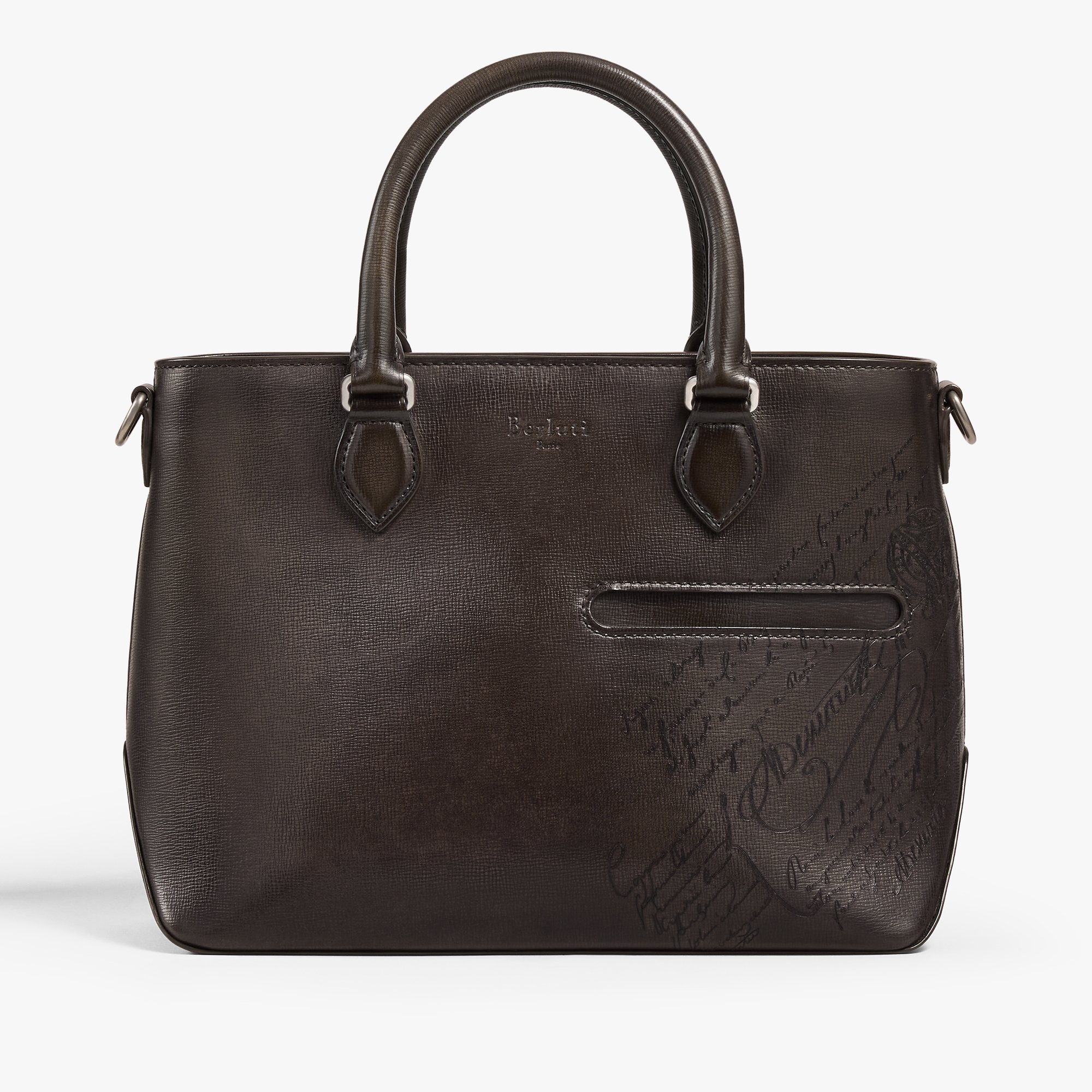 Toujours XS Tote Bag In Scritto Leather, SELVA OSCURA, hi-res