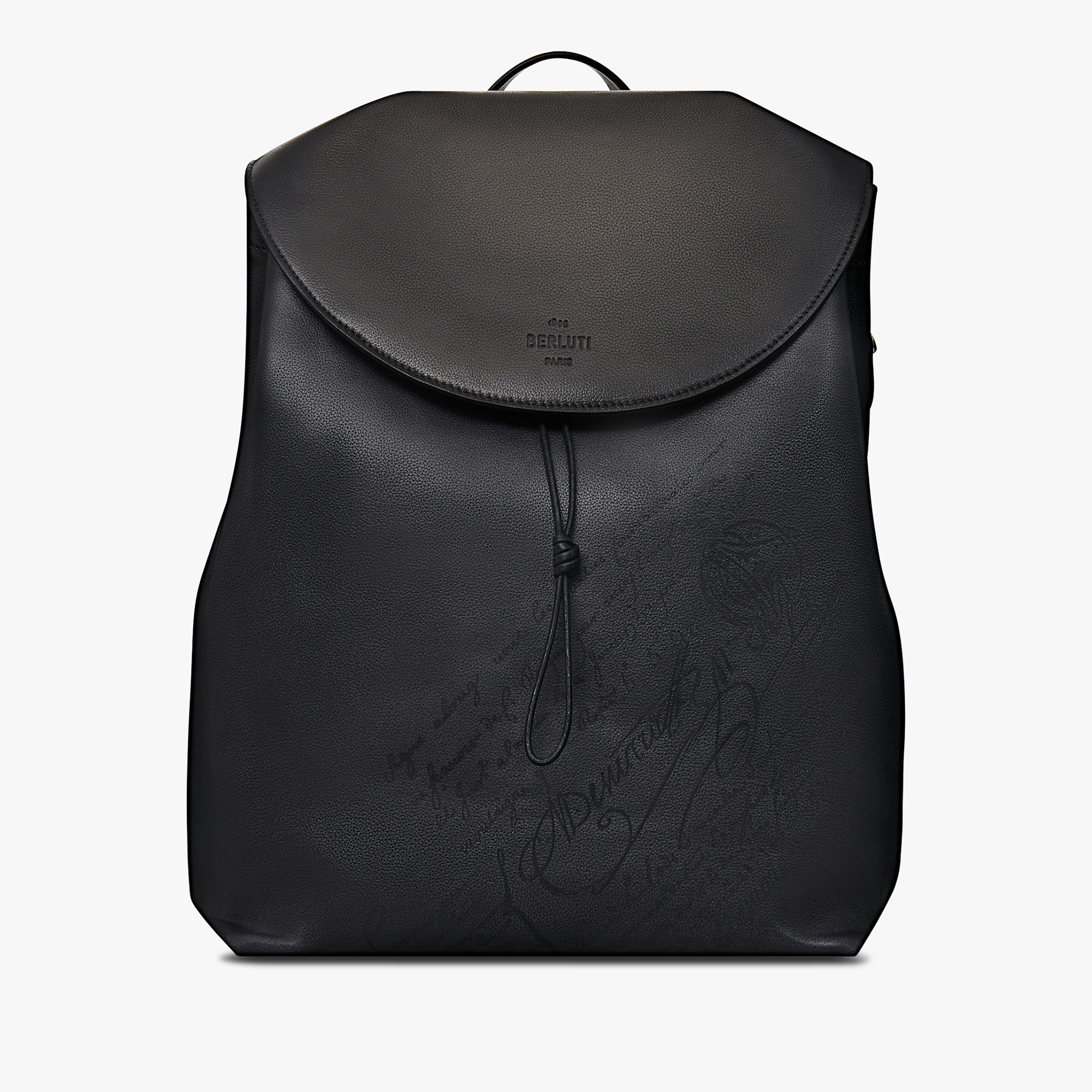soft black leather backpack