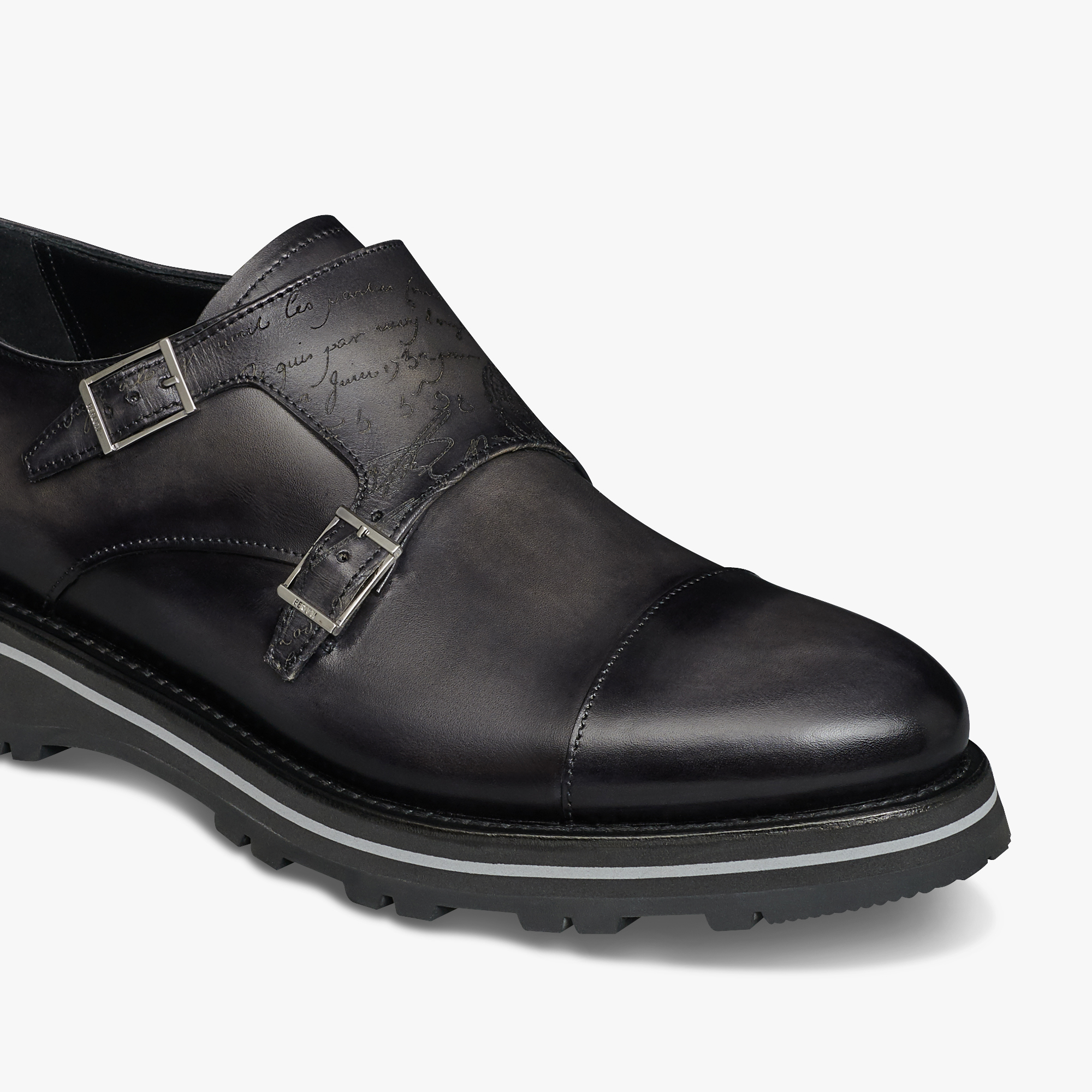 Bally rempton double on sale monk strap leather loafer
