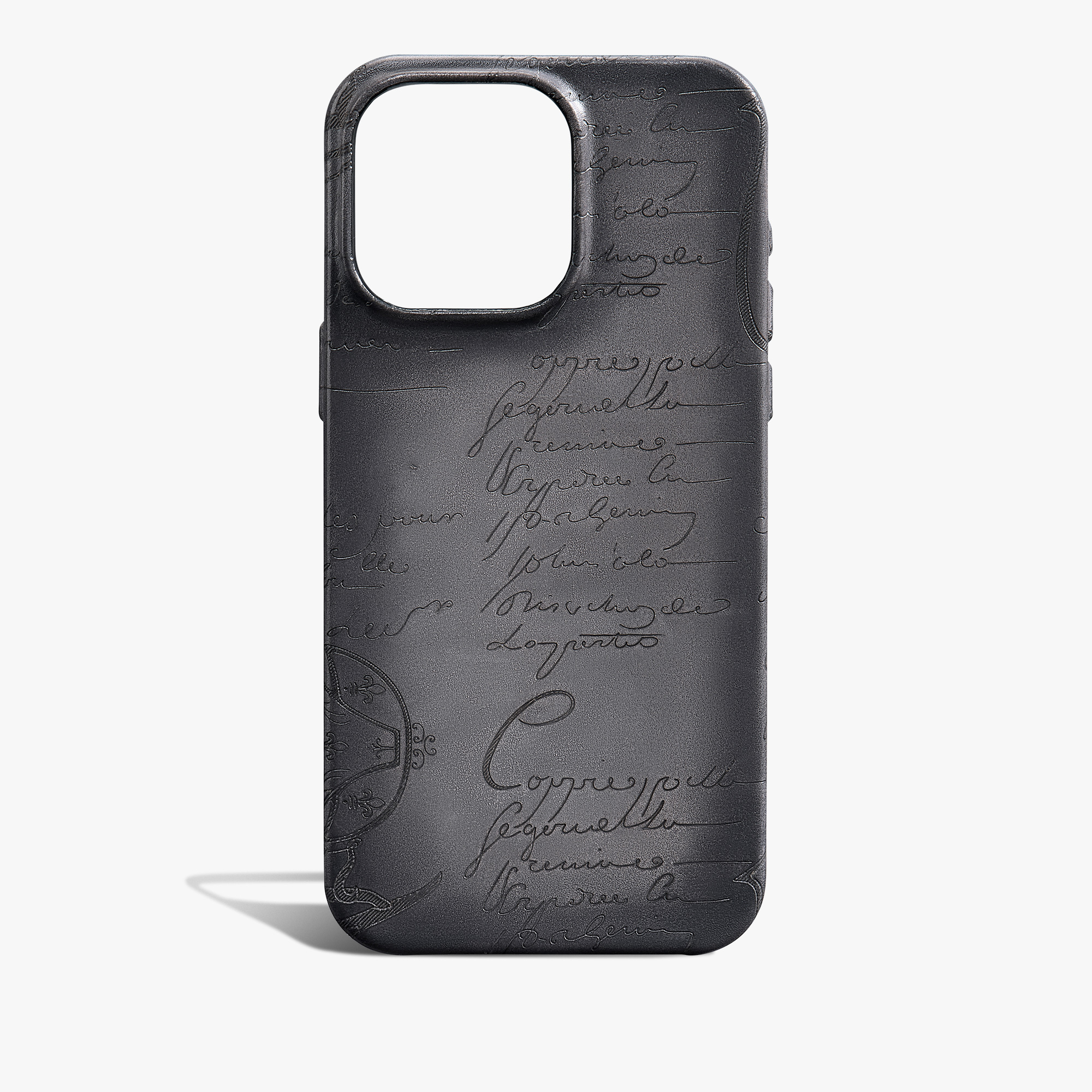 Scritto Leather iPhone 16 Pro Max Case, LIGHT ALUMINIO, hi-res