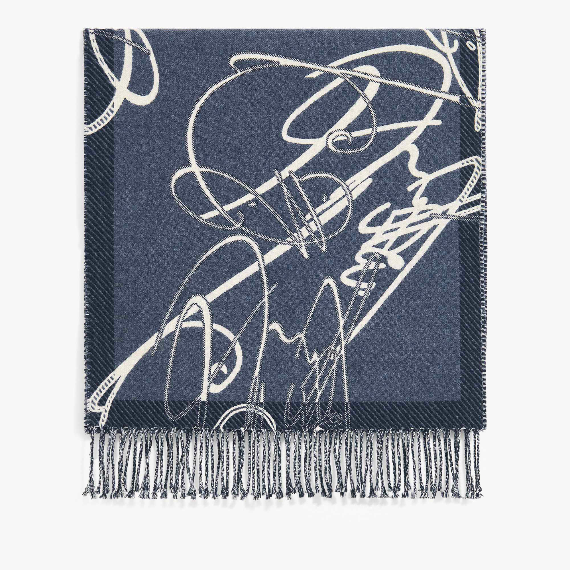 Fair Isle Scritto Scarf, BLUE CHARCOAL, hi-res