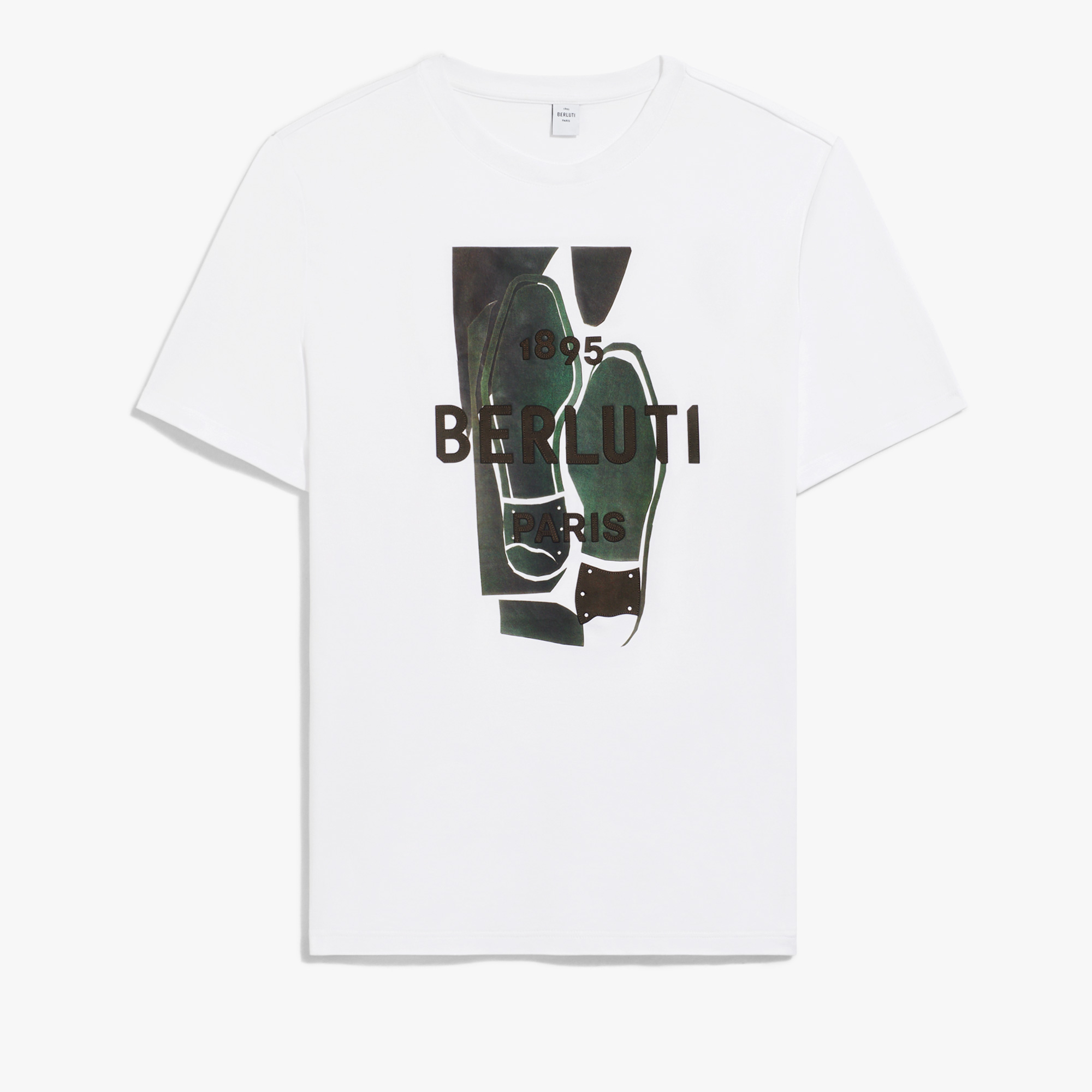 Berluti Artwork T-shirt, OPTIC WHITE/ WOODLAND GREEN, hi-res