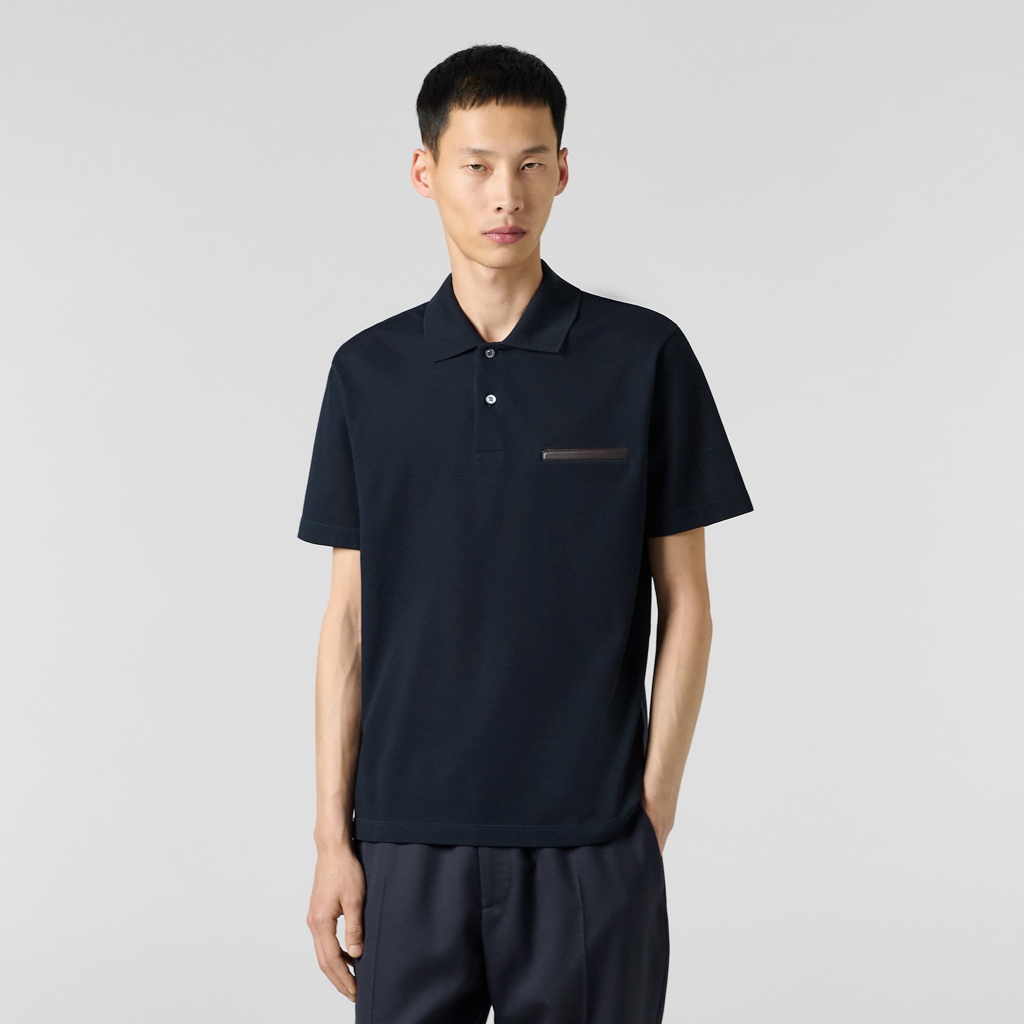 Leather Tab Pocket Polo | Berluti US