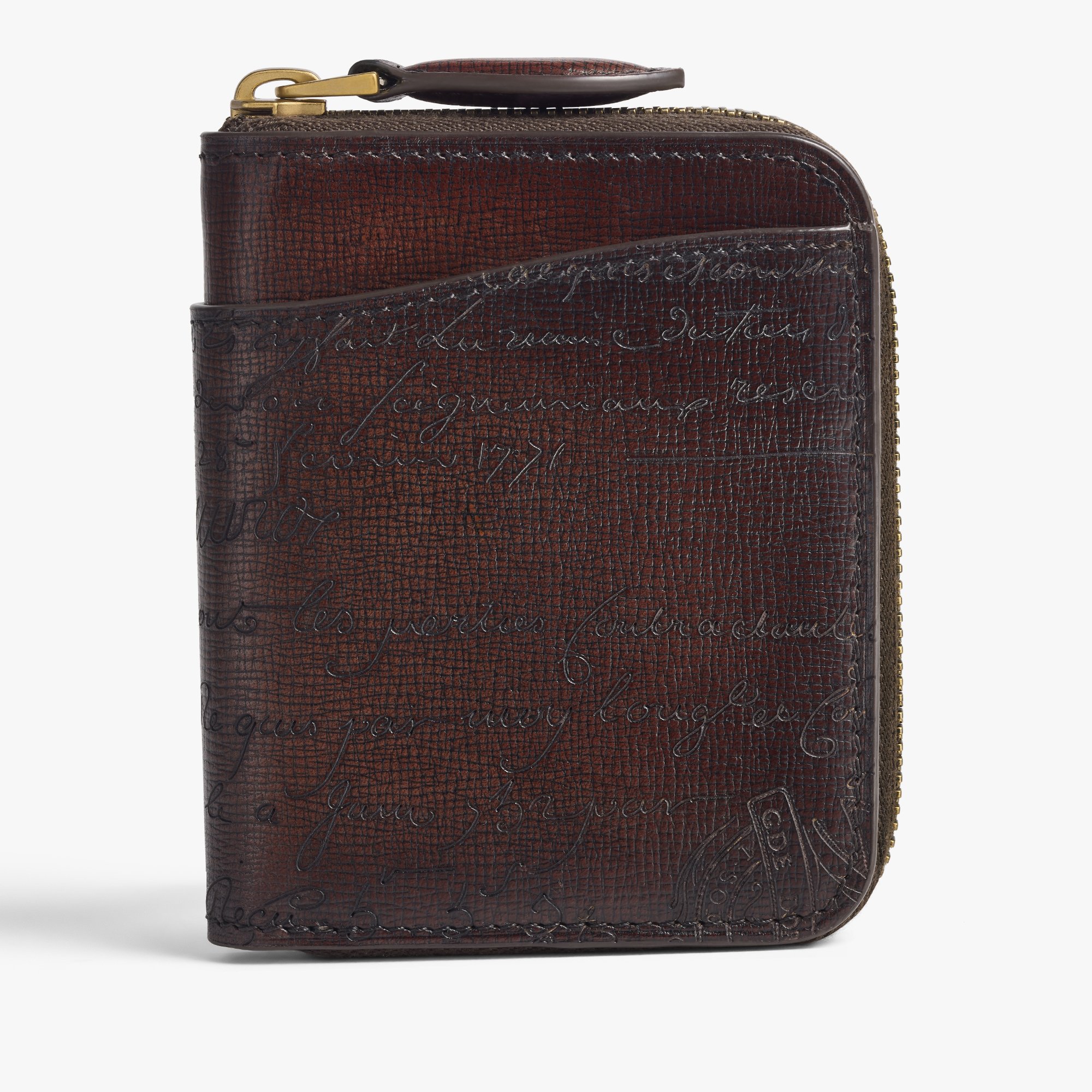 Wapa Gradiant Coin Purse In Scritto Leather, MADURO, hi-res