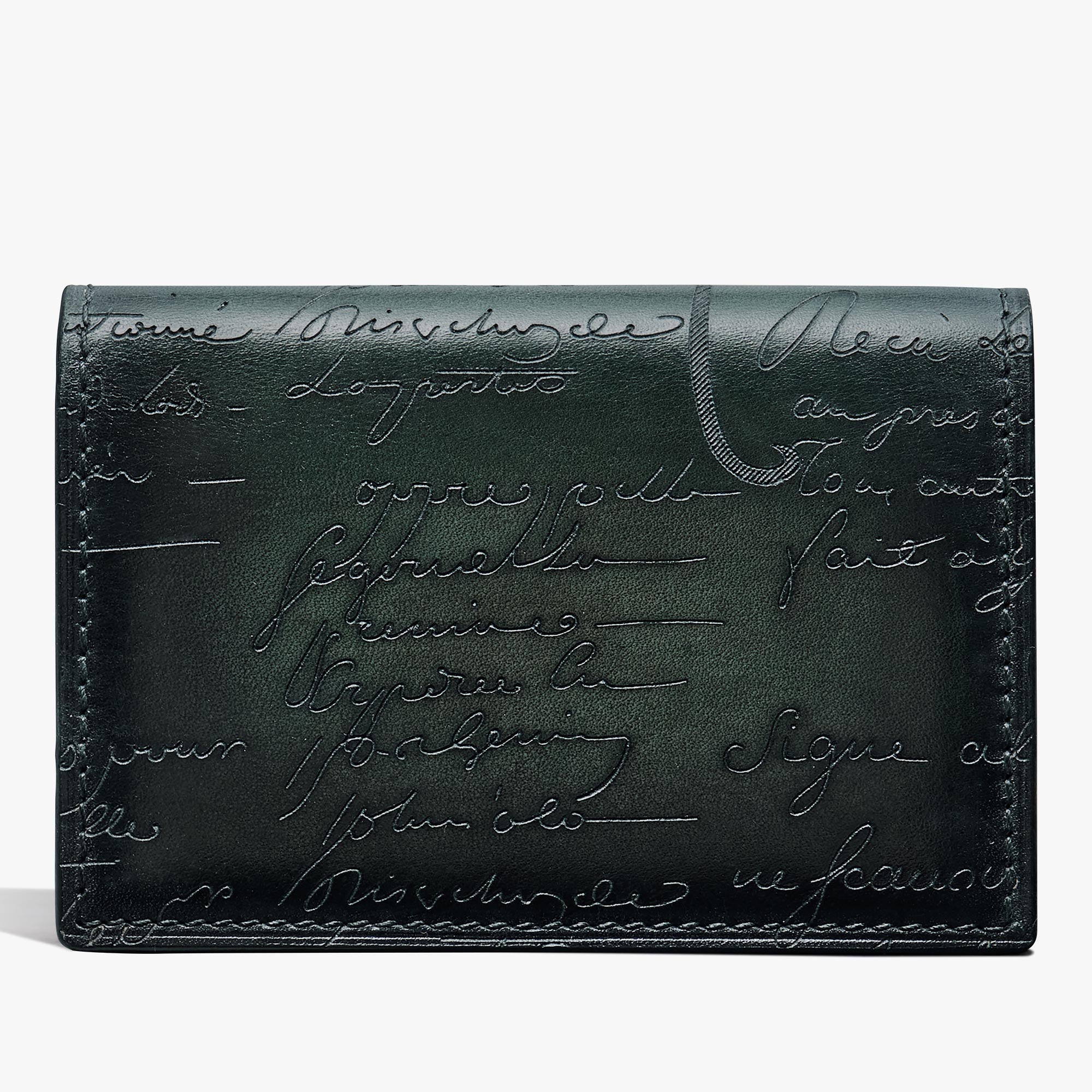 Imbuia Scritto Leather Card Holder, OPUNTIA, hi-res