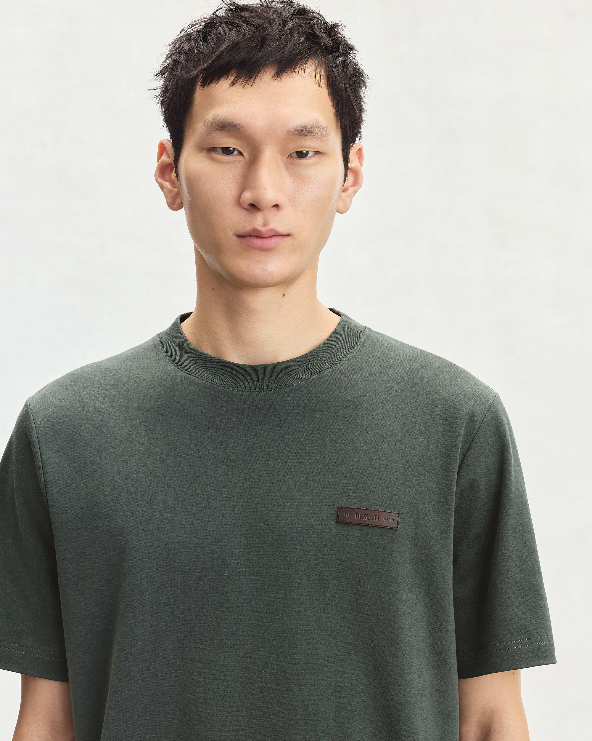 Leather Detail T-shirt | Berluti US