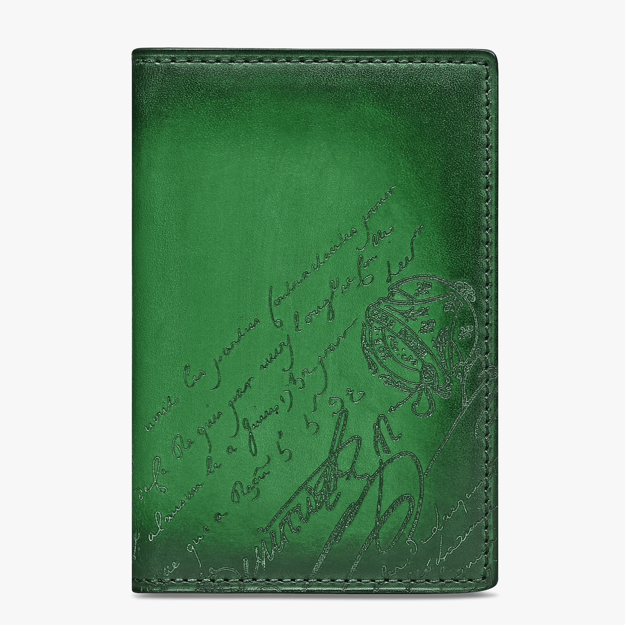Jagua Scritto Swipe Leather Card Holder, PINJORE GARDEN GREEN, hi-res