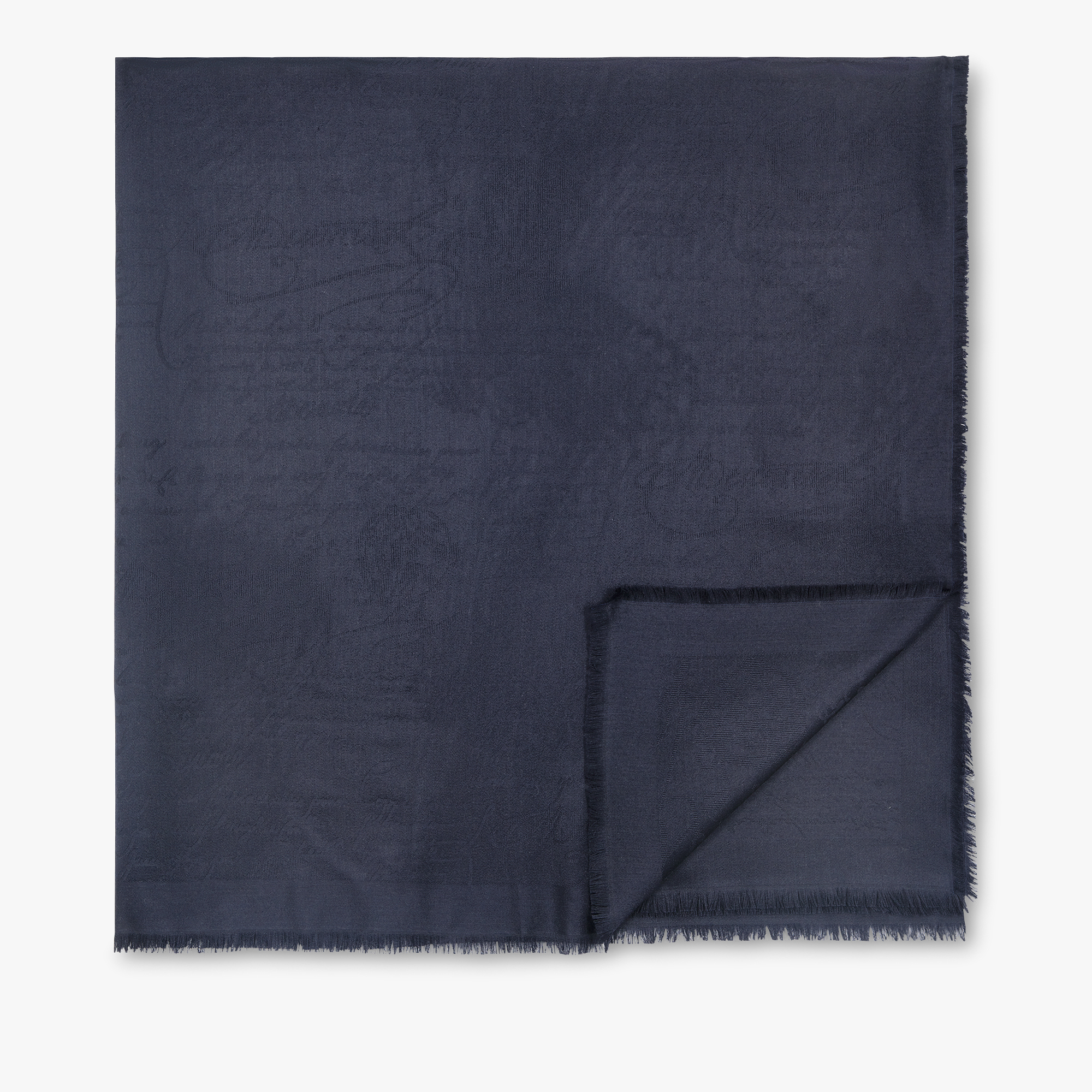 WOOL & SILK SCRITTO SCARF, COLD NIGHT BLUE, hi-res