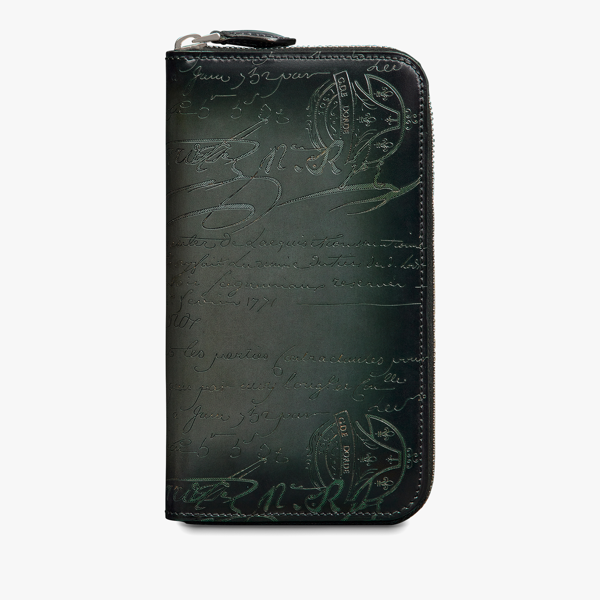 Portefeuille Zippé Itauba Neo En Cuir Scritto, ELEPHANT GREY, hi-res
