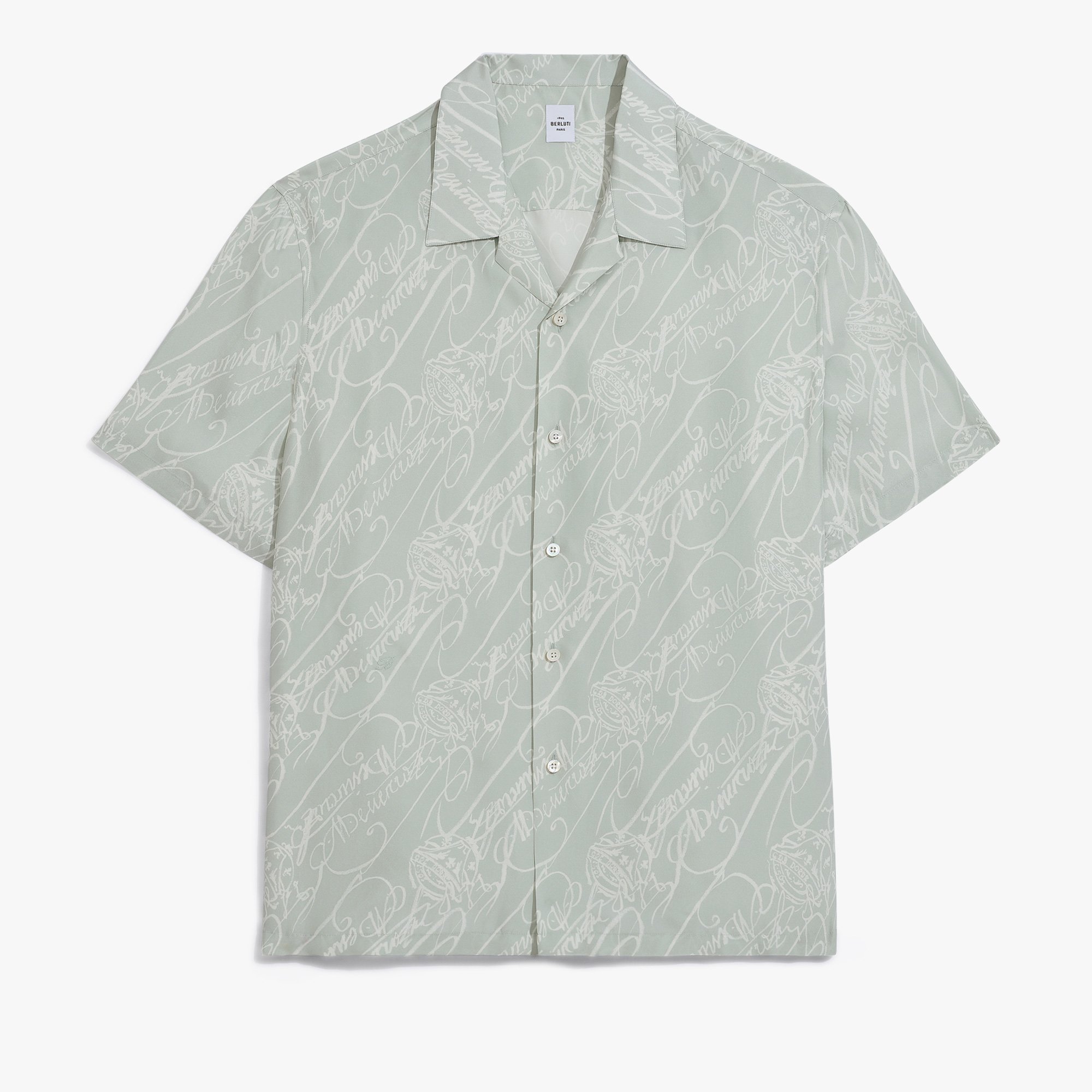 Marbeuf Scritto Short Sleeved Shirt, CELADON SCRITTO, hi-res