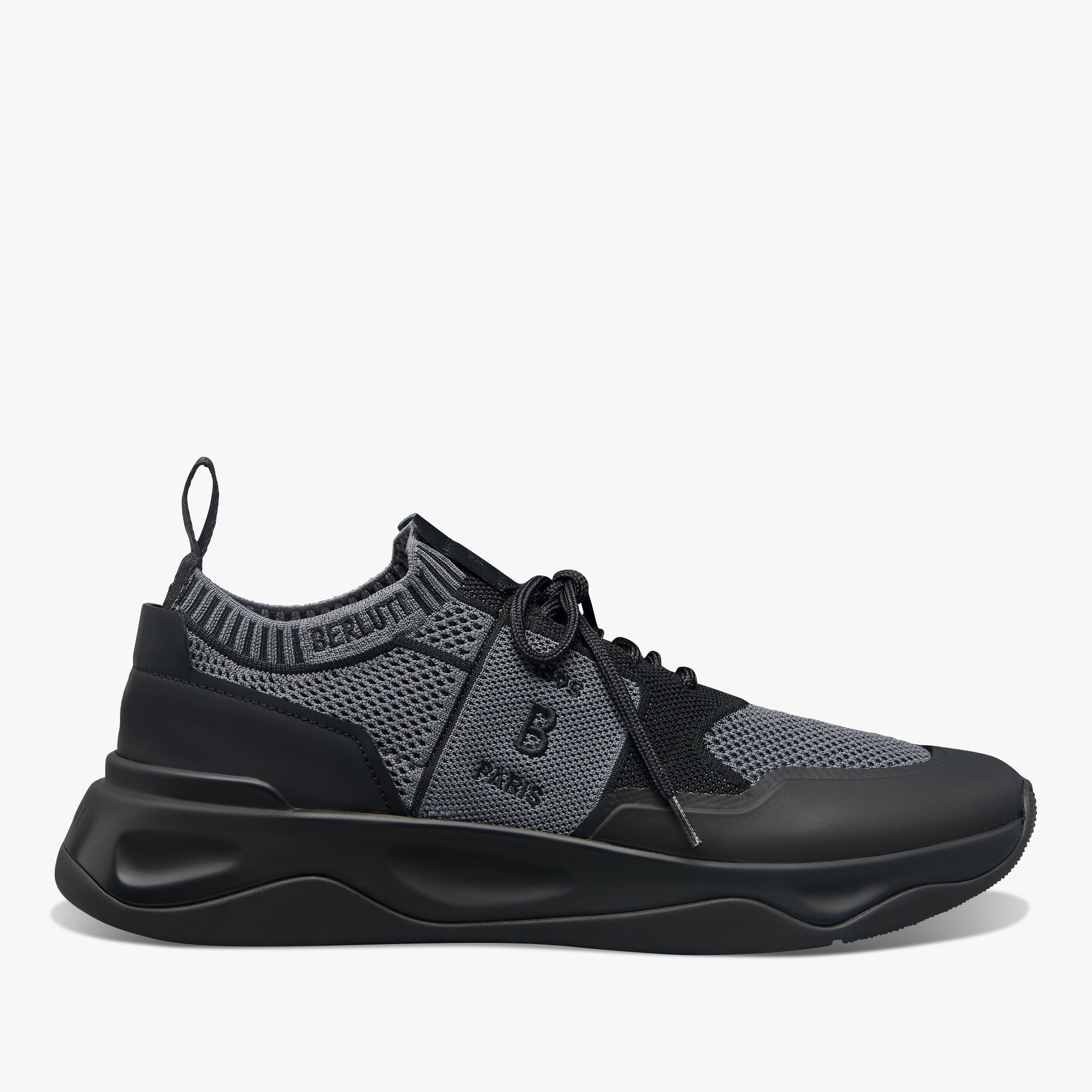 Sneaker Shadow En Maille Et Cuir De Veau Film Gomme, GREY/BLACK, hi-res