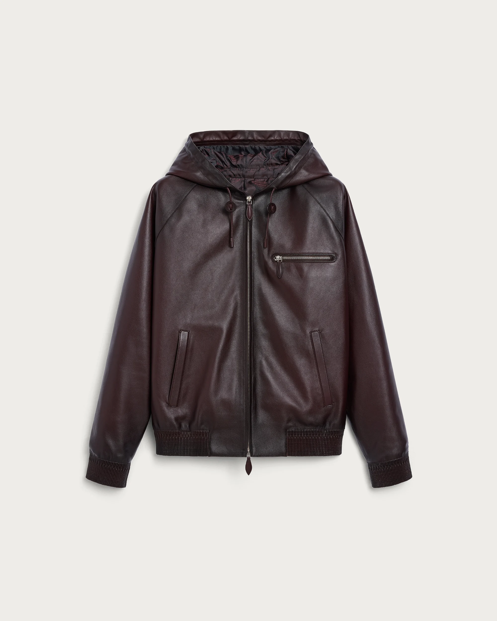 Leather Patina Un Jour Hooded Blouson