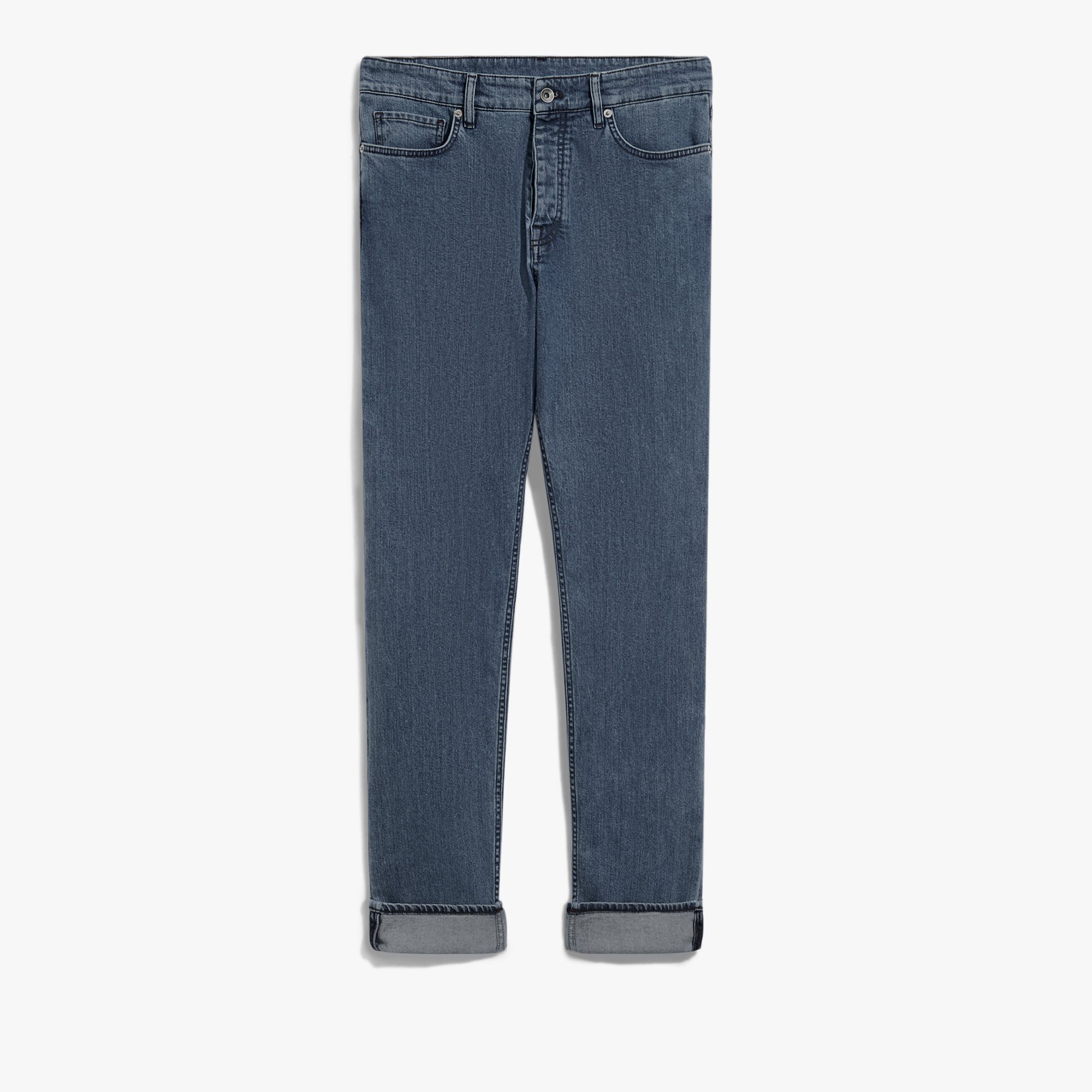 Straight Denim Pants, WASHED BLUE, hi-res
