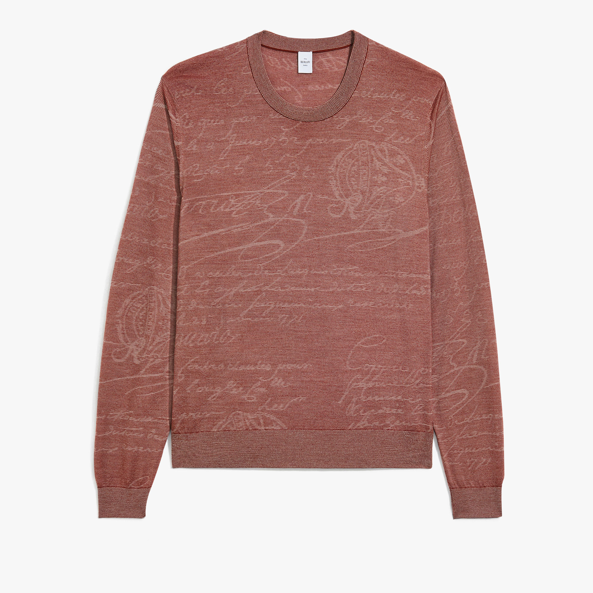 Light Scritto Crewneck, CHESTNUT BROWN, hi-res