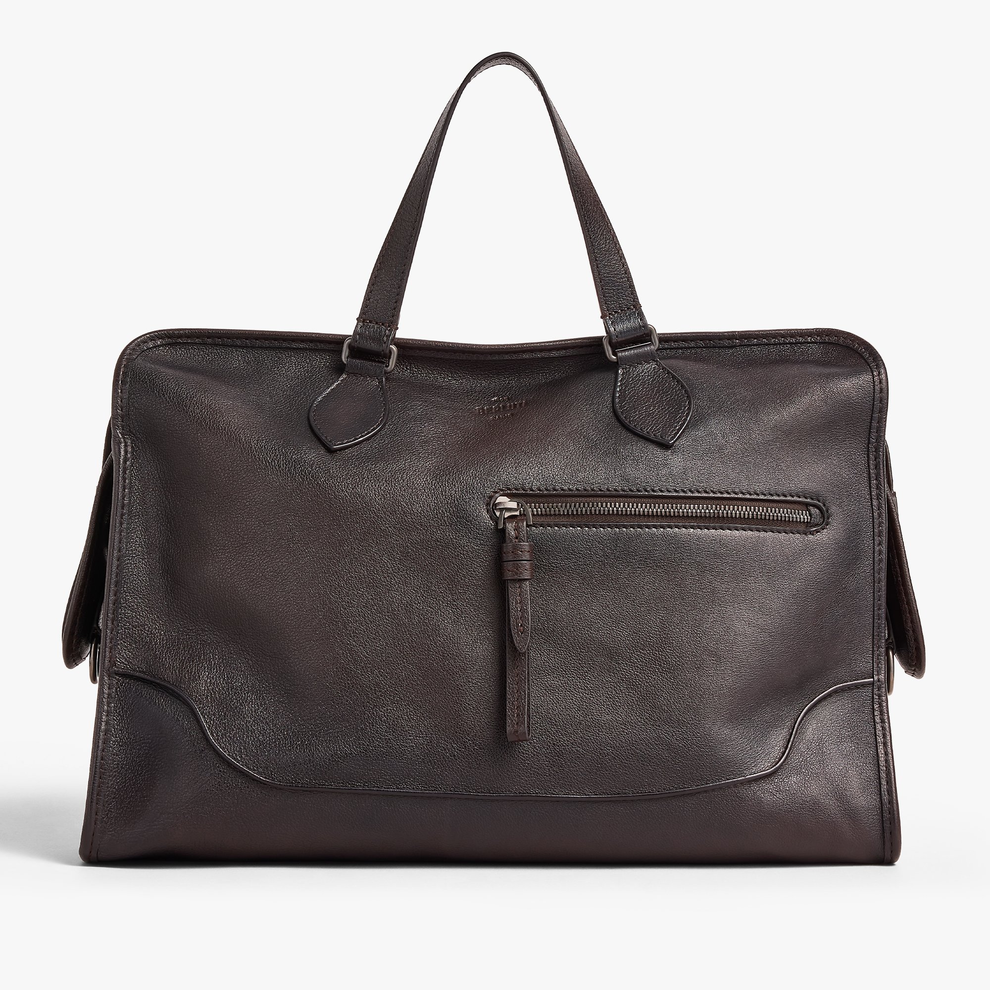 Un Jour Briefcase In Leather, DARK BROWN, hi-res