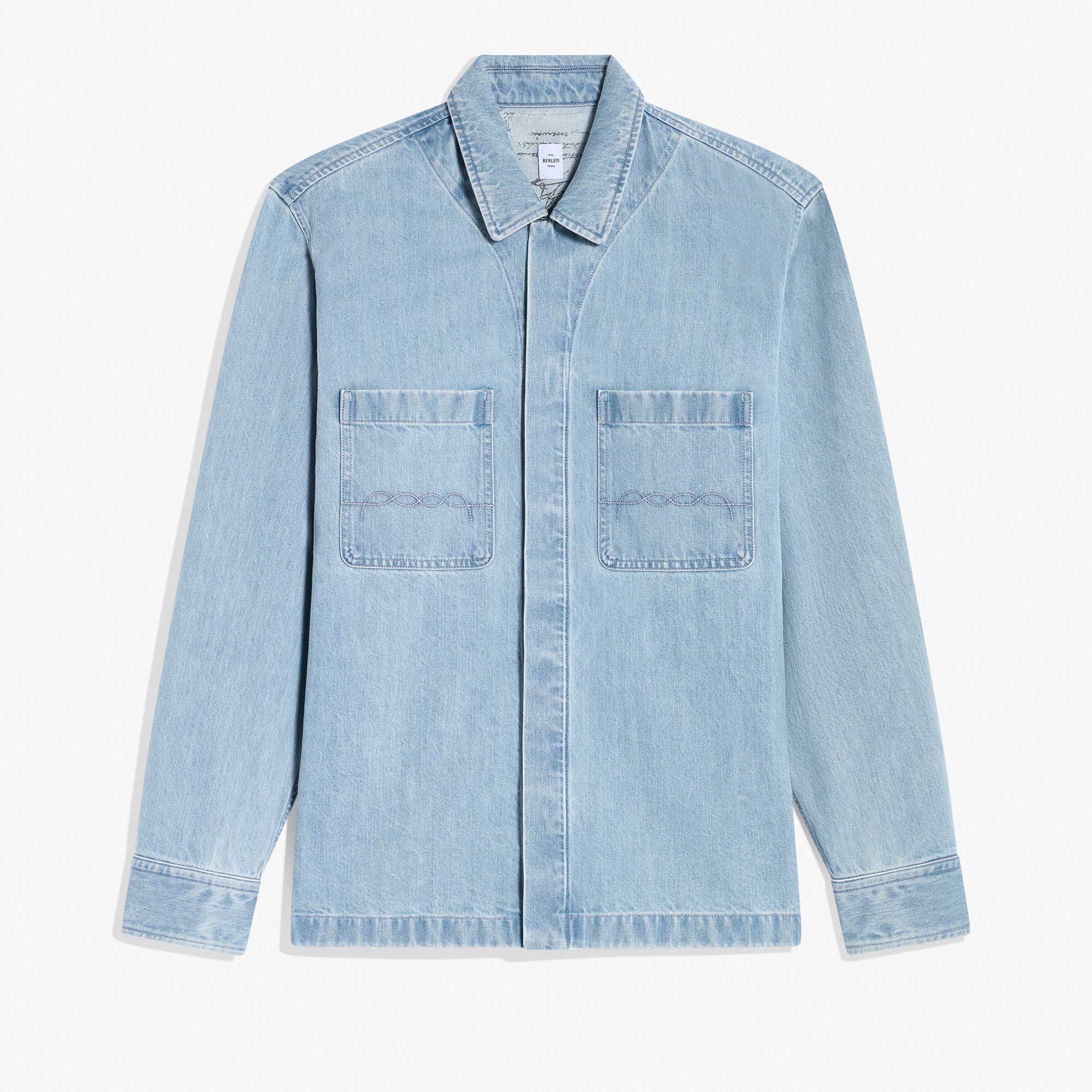 Denim Workwear Overshirt, LIGHT BLUE, hi-res