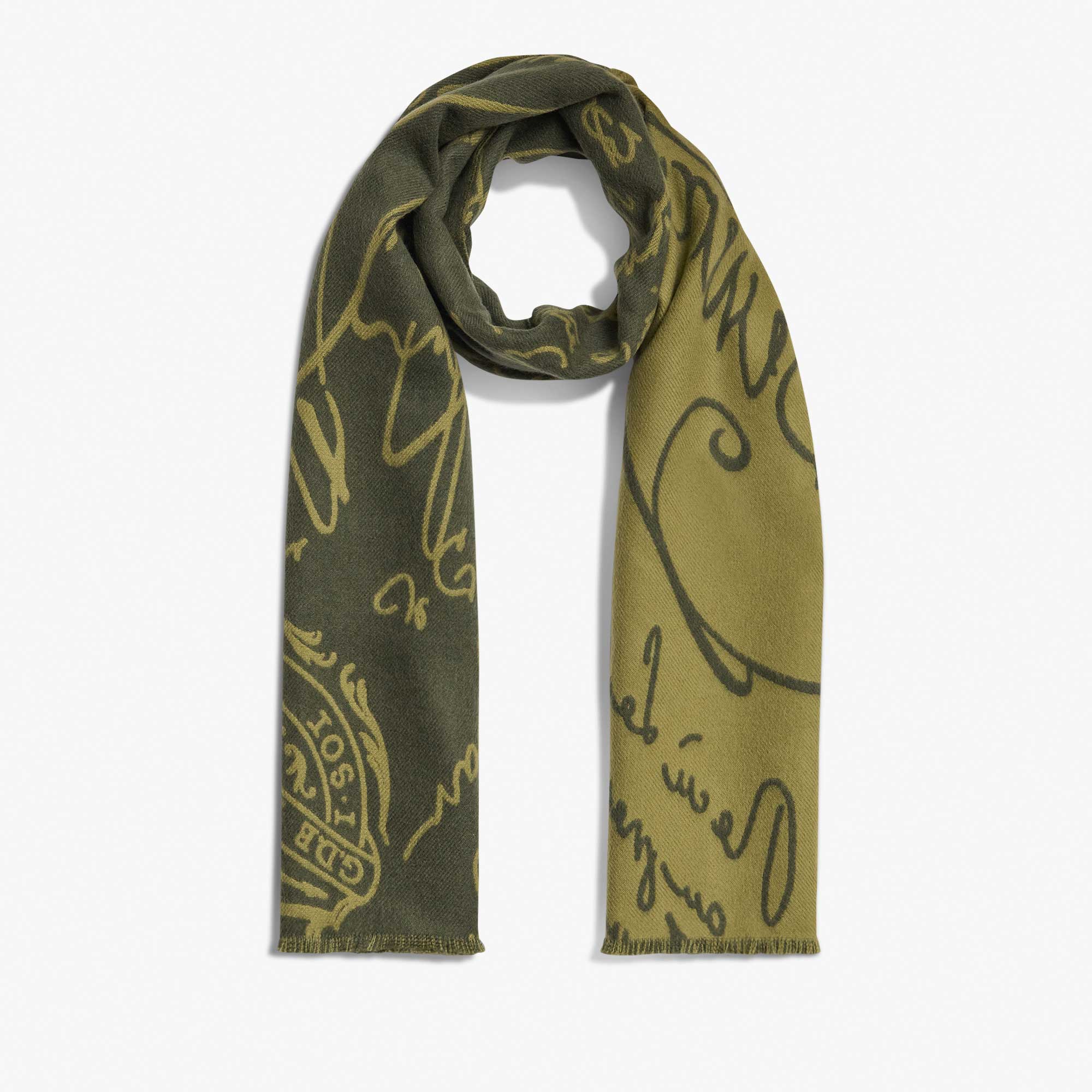 Wool Scritto Scarf, ACID GREEN, hi-res