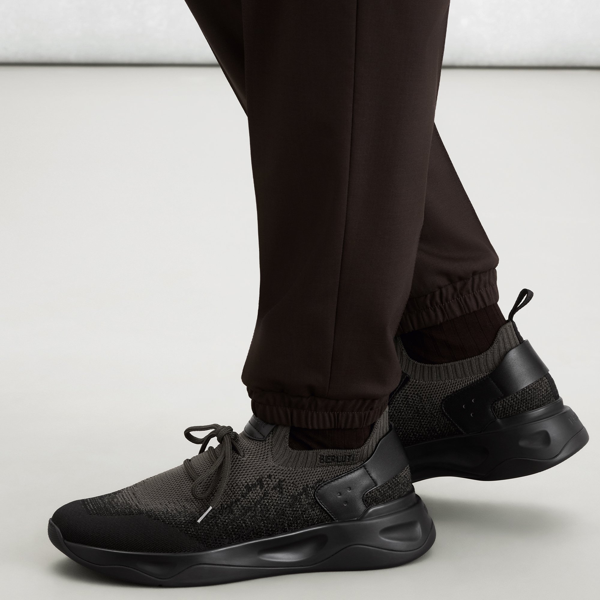 Shadow Scritto Knit And Lagoon Calf Sneaker | Berluti US