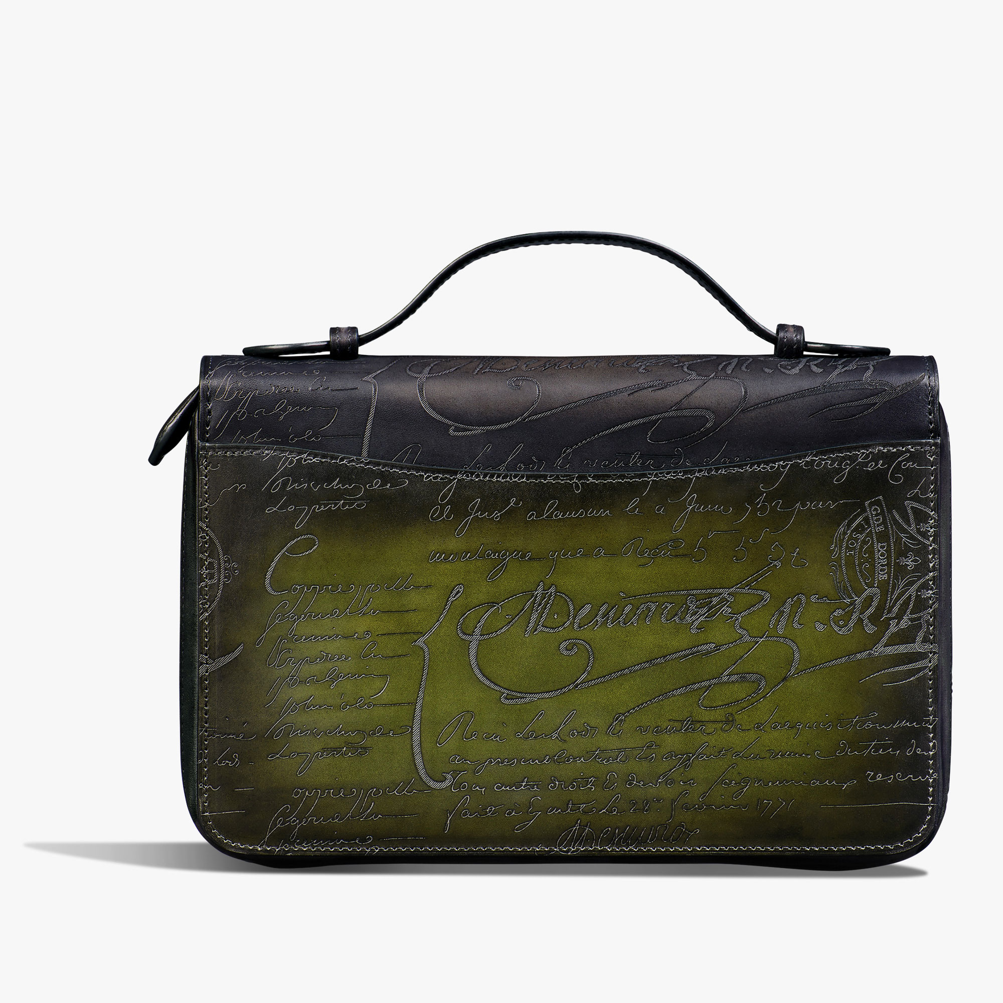 Itauba Wide Gradiant Scritto Leather Long Zipped Wallet, NERO GRIGIO + NERO CAVIAR, hi-res