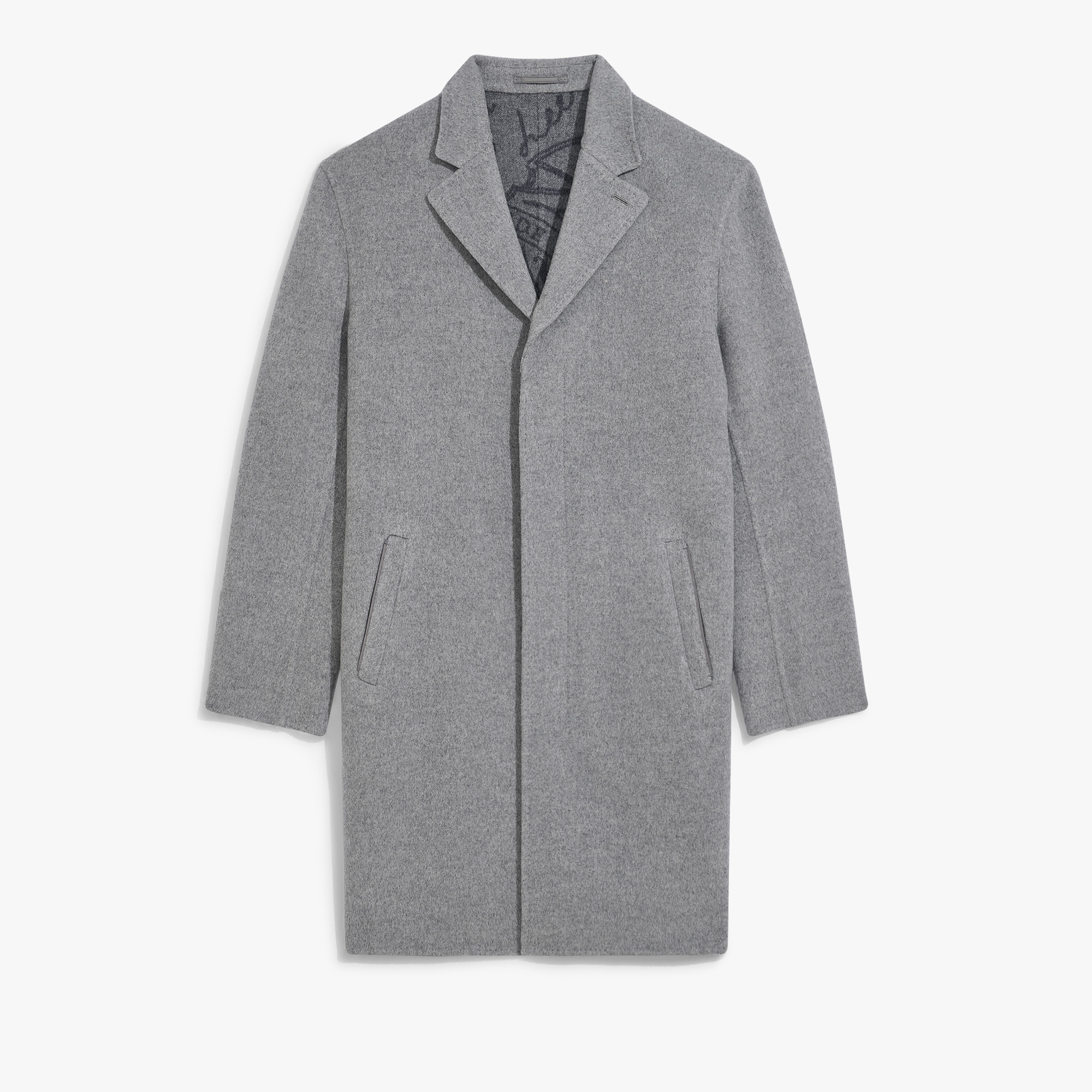 Double Face Coat, GREY/ INTERNAL GIANT SCRITTO, hi-res