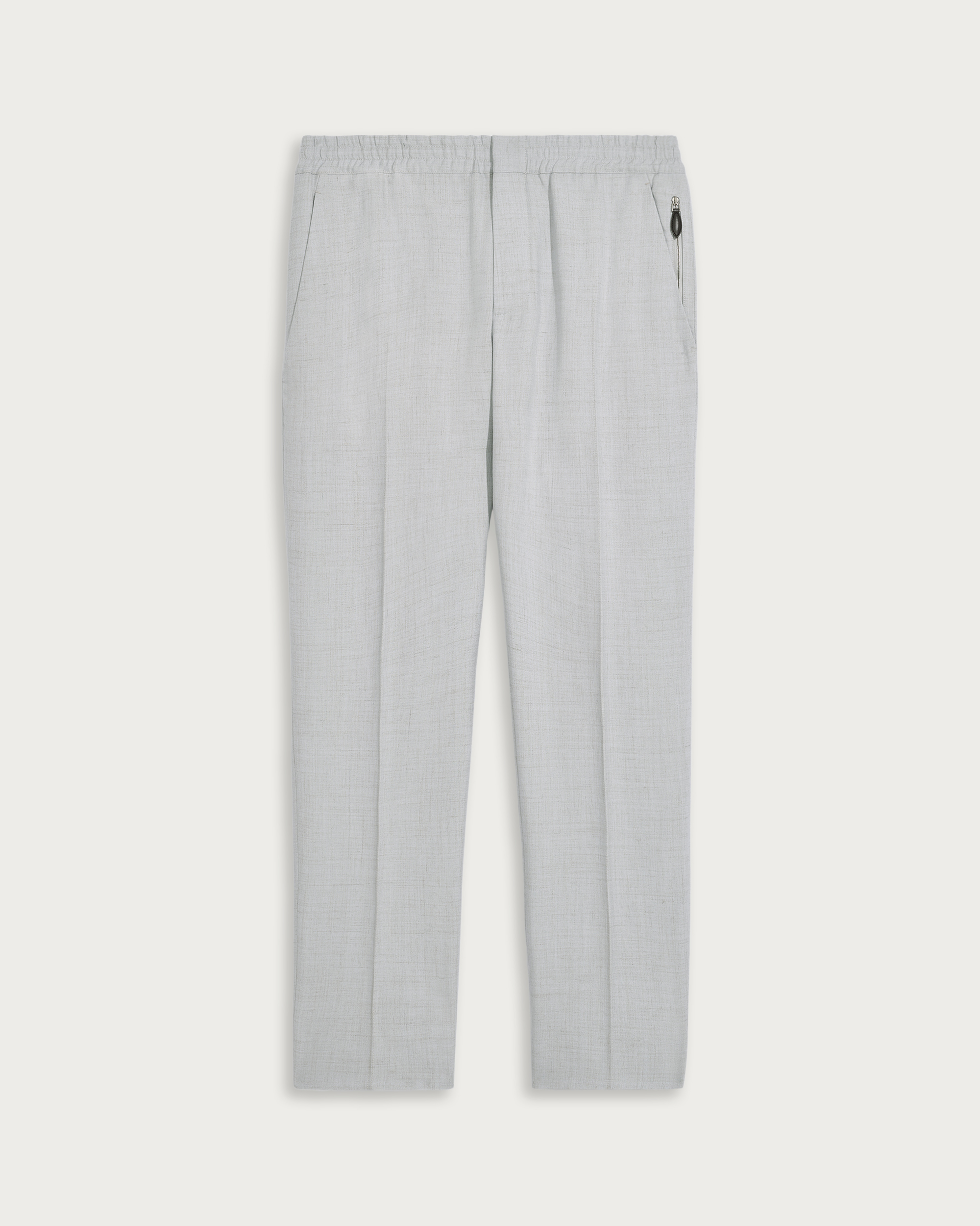 Drawstring Trousers with Leather Zip-puller